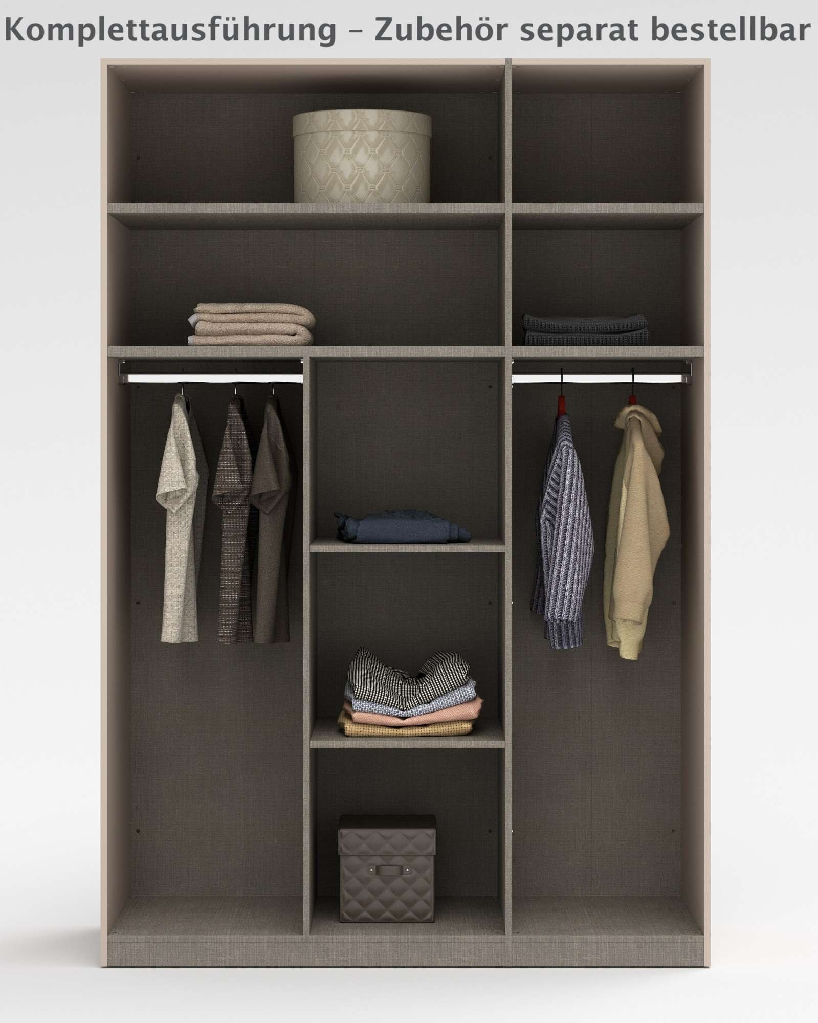 INOSIGN Kleiderschrank »RUBINO, Drehtürenschrank,Schlafzimmerschrank mit hochwertigem Alugriff« 1 Stk. tlg. Made in Italy, in Breite wählbar, Basisausführung, Zubehör extra