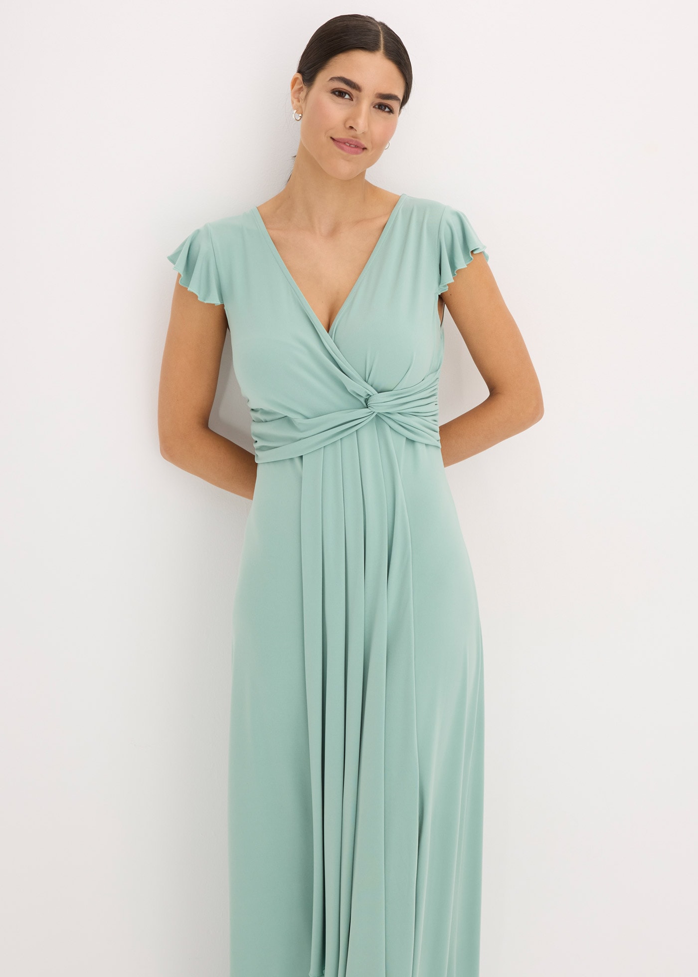 Image of bonprix Maxikleid für festliche Anlässe, mit kurzem Flügelärmel, feminine Wickeloptik