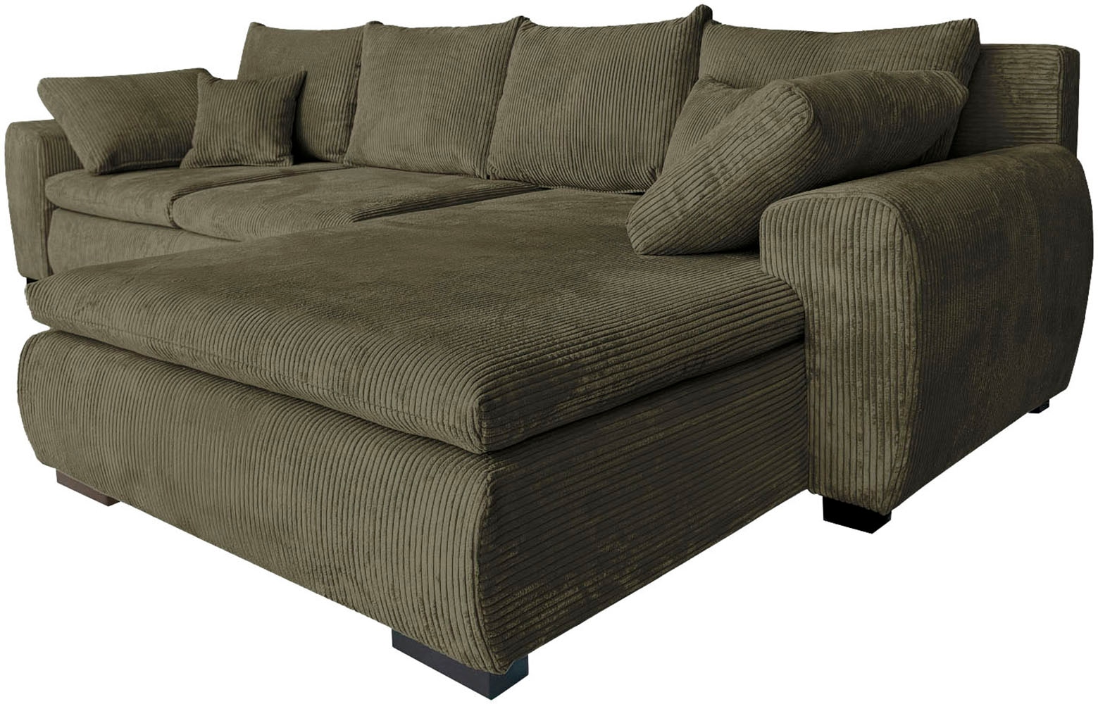 Home affaire Canapé d'angle »Cara Mia L-Form, B: 325 cm, XXL-Sofa mit 4 Zierkissen« avec fonction couchage & coffre-lit, surface couchage 145x270 cm