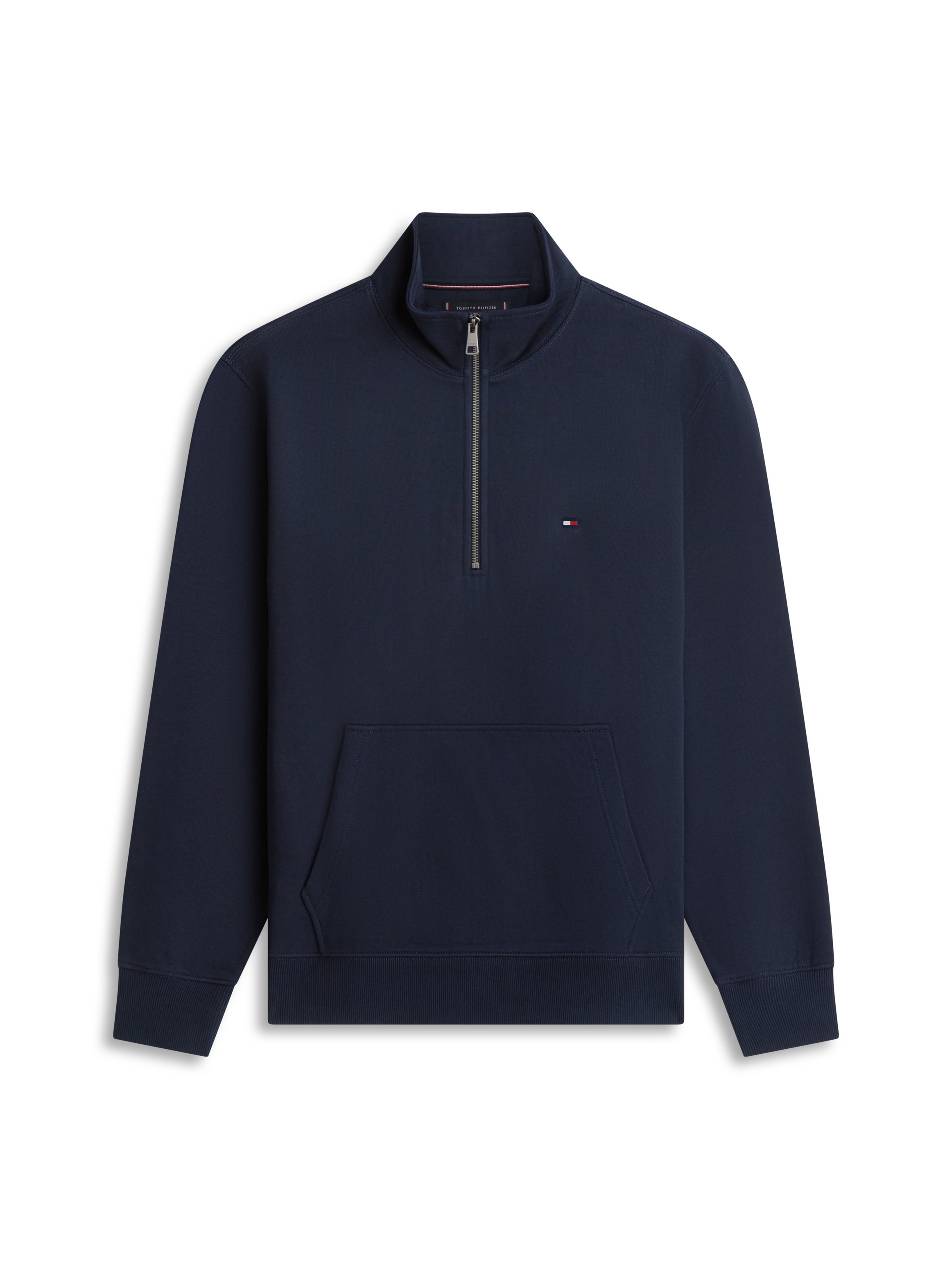 Tommy Hilfiger Sweat-shirt »ESSENTIAL TERRY NEW 1/4 ZIP«, demi-zip en éponge avec drapeau
