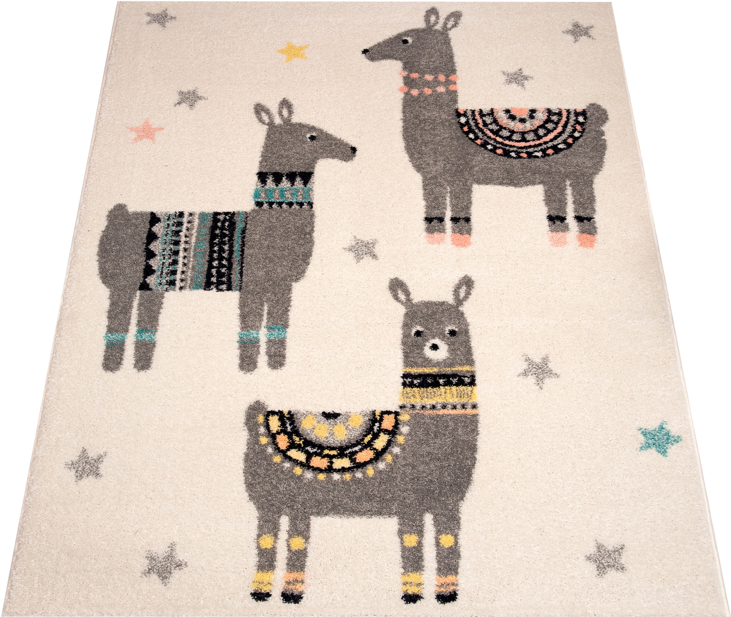 Image of Zala Living Kinderteppich »Lama Friends«, rechteckig, 8 mm Höhe, Spielunterlage, besonders weich durch Microfaser bei Ackermann Versand Schweiz