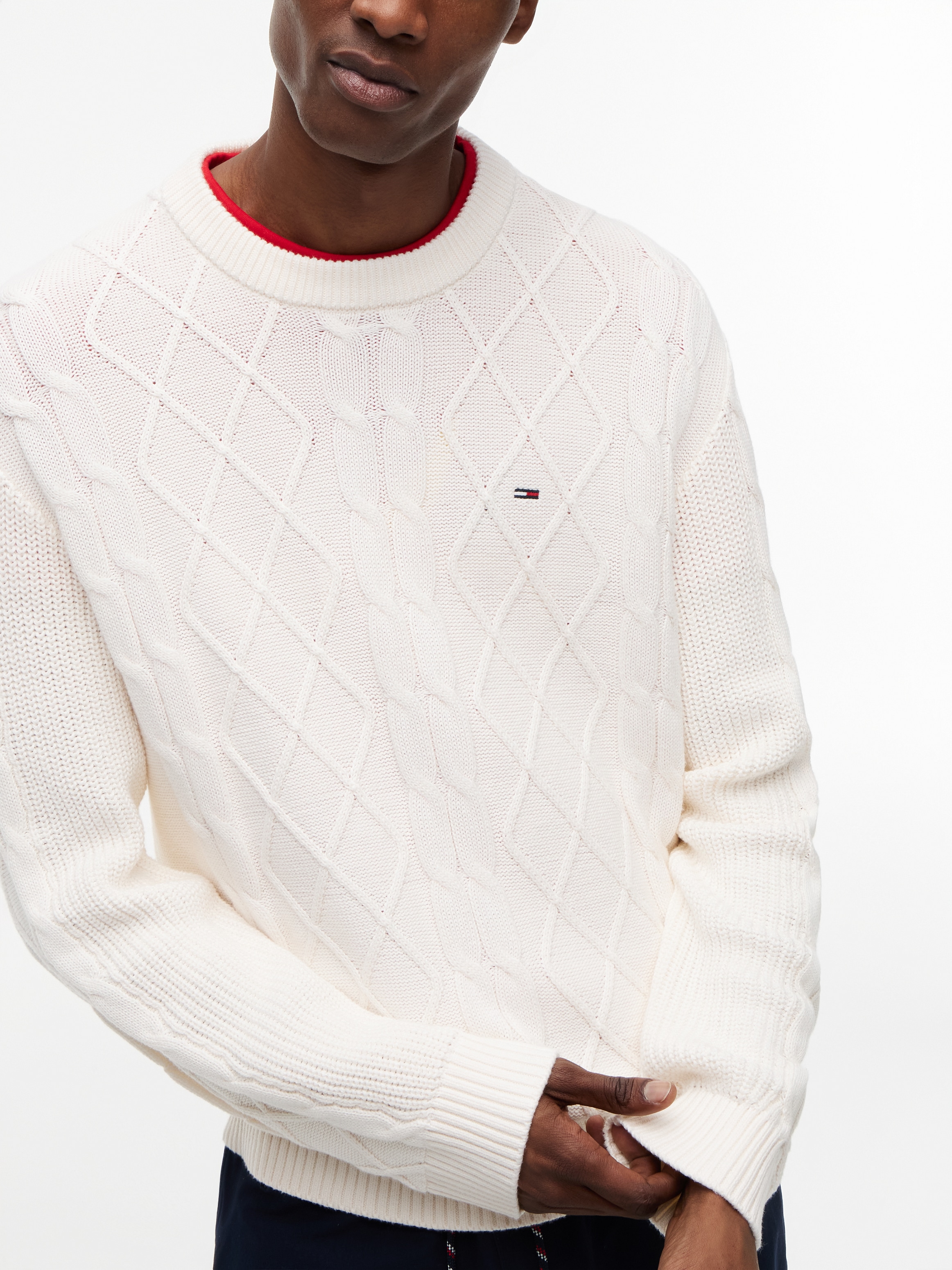 Tommy Jeans Rundhalspullover »TJM REG CABLE KNIT SWEATER«