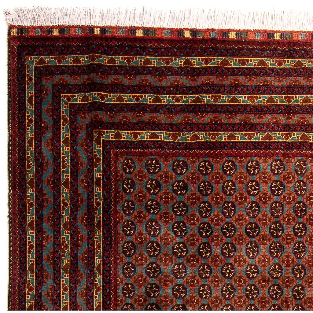 morgenland Orientteppich »Afghan - Buchara - 304 x 200 cm - dunkelrot«, rechteckig, Wohnzimmer, Handgeknüpft, Einzelstück mit Zertifikat
