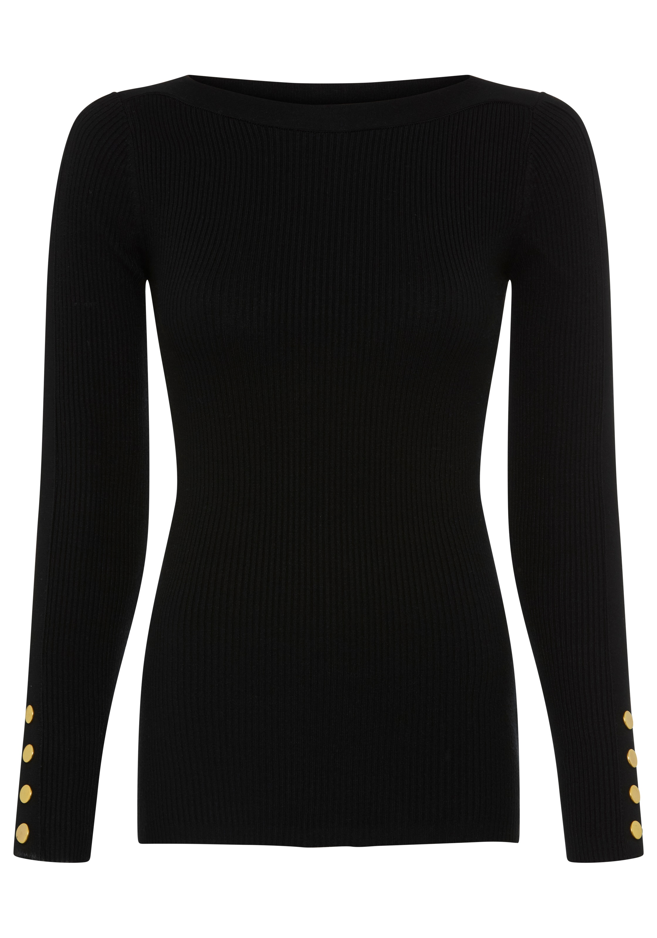 Melrose Pull en tricot en qualité côtelée avec boutons