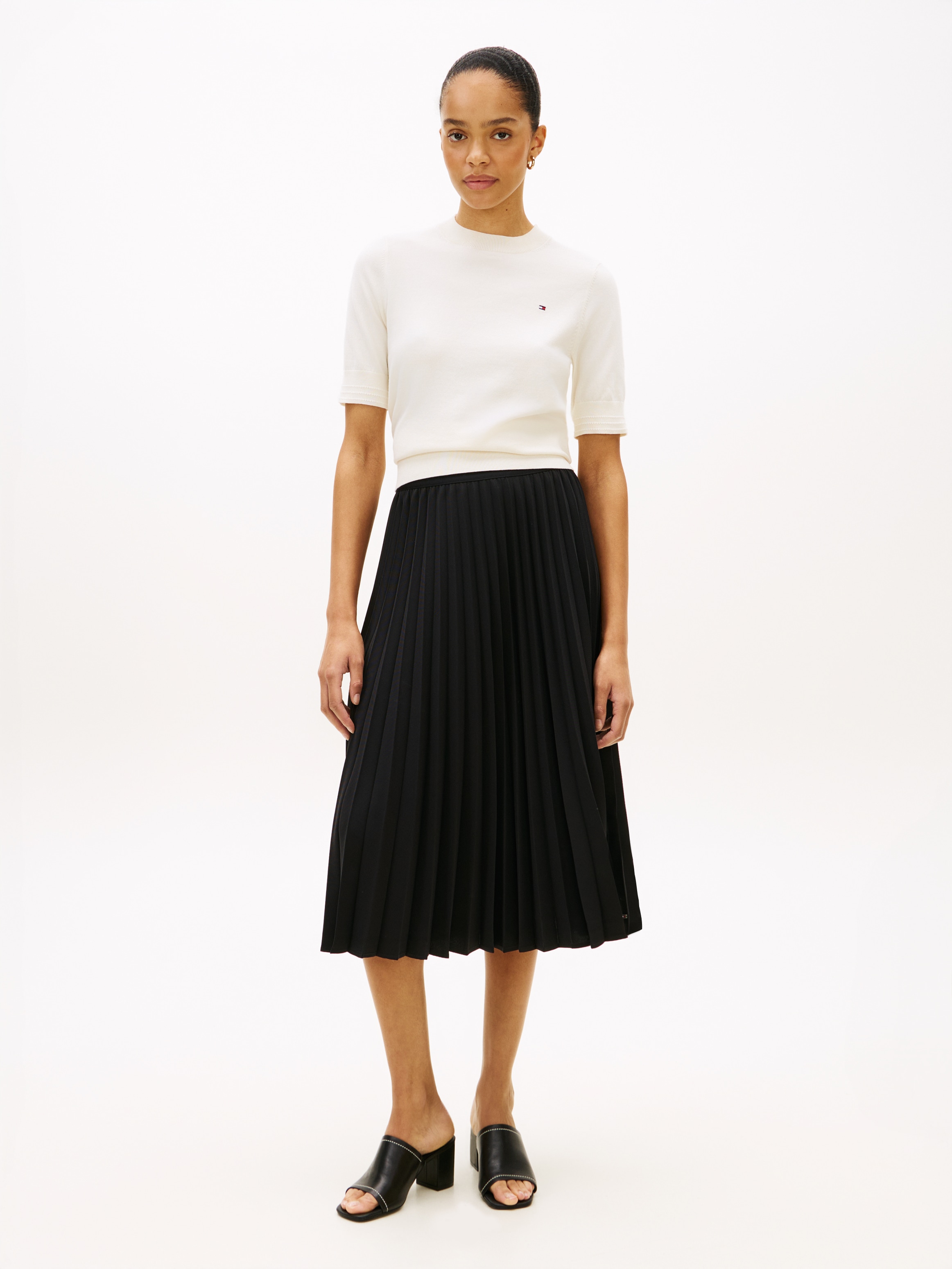 Tommy Hilfiger Jupe plissée »FLUID PLEATED PULL ON MIDI SKIRT«