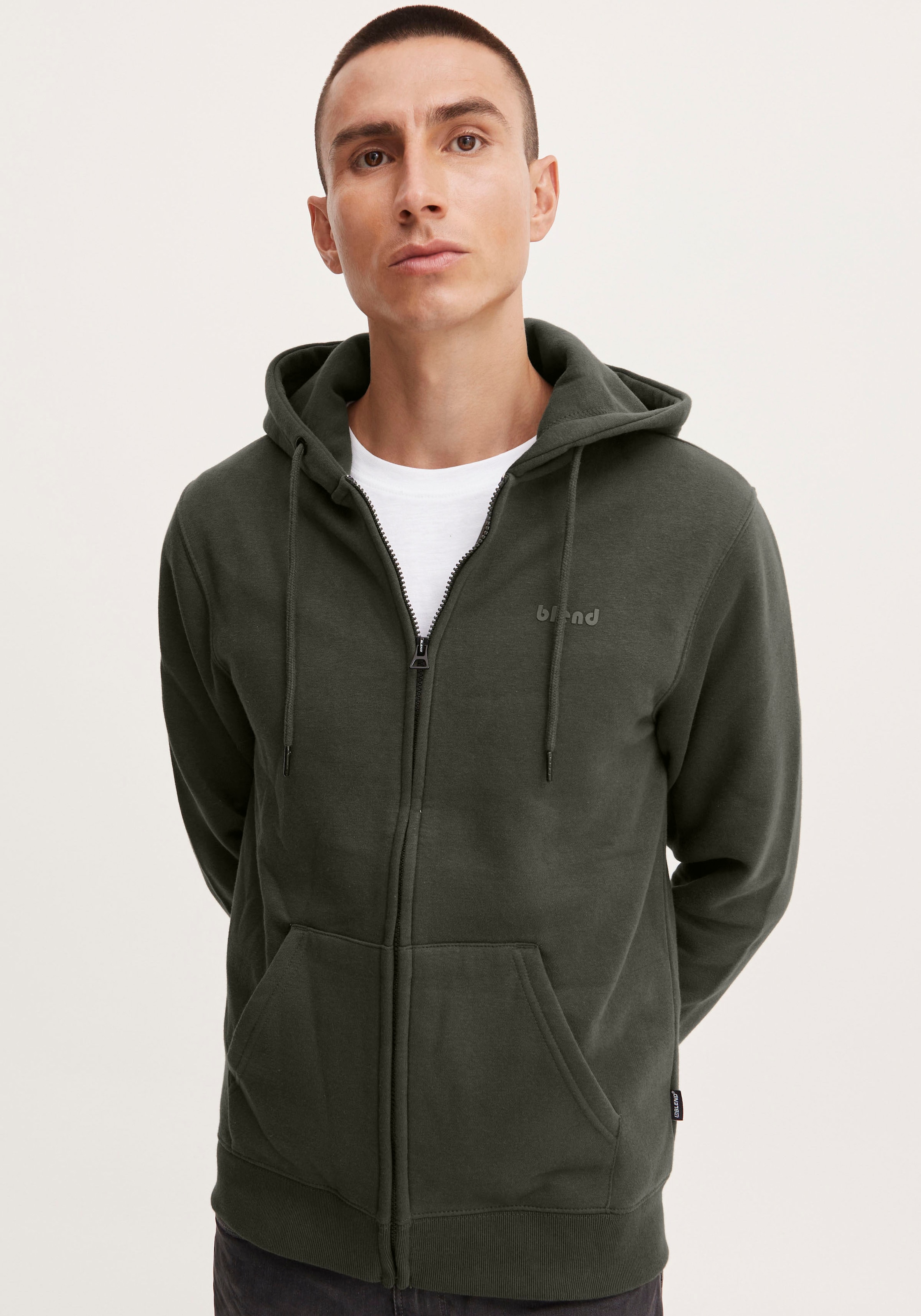 Image of Blend Sweatjacke "BL Sweatjacke BHDownton Zipthrough" aus Baumwollmischung, normale Passform, mit Reissverschluss