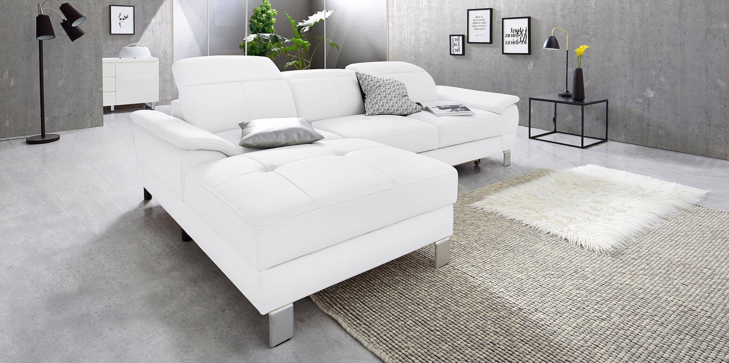 exxpo - sofa fashion Ecksofa »Mantua 2, inkl. Kopf- bzw. Rückenverstellung, bequem, L-Form« wahlweise mit Bettfunktion und Bettkasten, tolle Verarbeitungsdetails