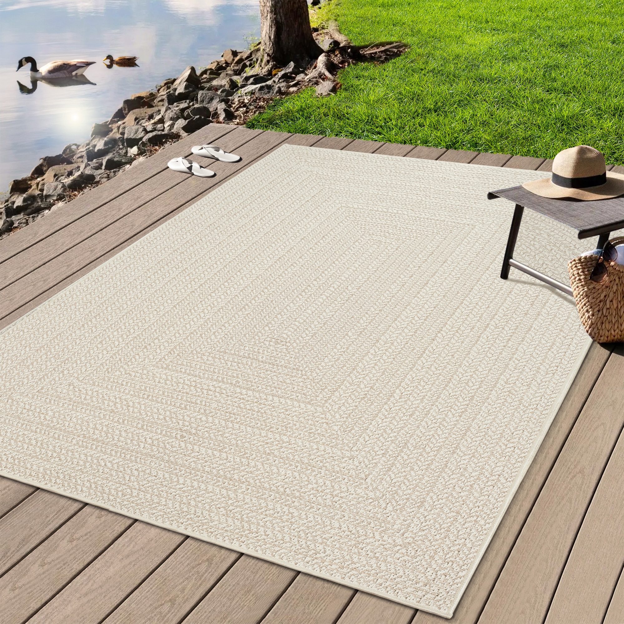 Image of merinos Teppich "Kenzy 1" rechteckig 10 mm Höhe robuster In- und Outdoor Teppich im natürlichen Jute-Look, wetterfest