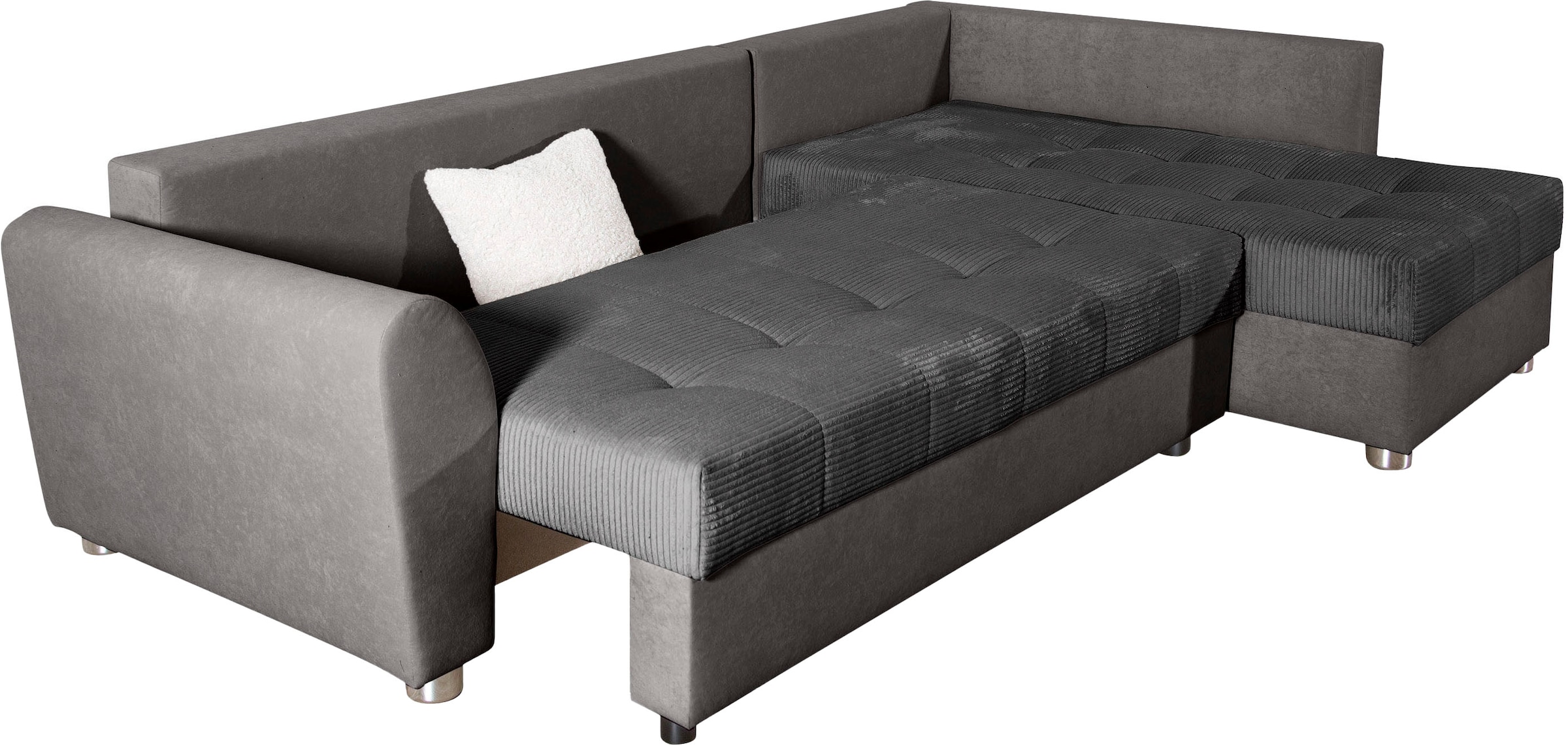 COLLECTION AB »Jana XL L-Form, B: 250 cm« Schlaffunktion, Bettkasten & 1 Zierkissen, Federkern
