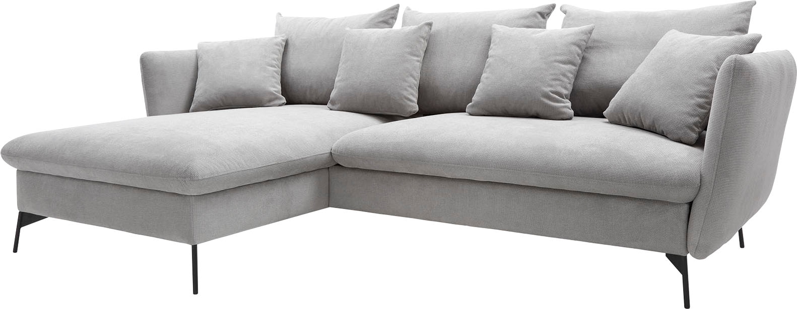 GOODproduct Ecksofa »LIVORNO,258 cm, L-Form,« Schlaffunktion u. Bettkasten (139/224cm), Samt, Struktur, Webstoff