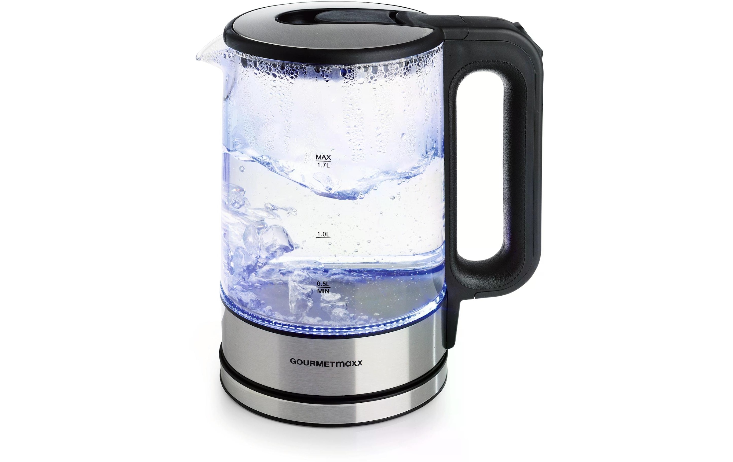 GOURMETmaxx Wasserkocher »45474 l, Silber/Transparent«, 1,7 l, 2200 W