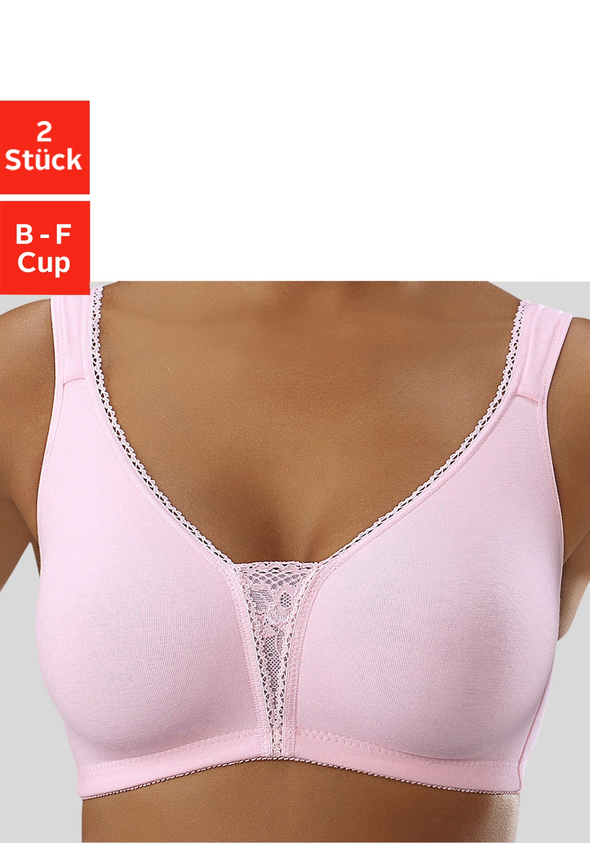 Image of petite fleur Bügelloser BH, (2 Stück), mit Spitzen-Details, Basic Dessous bei Ackermann Versand Schweiz