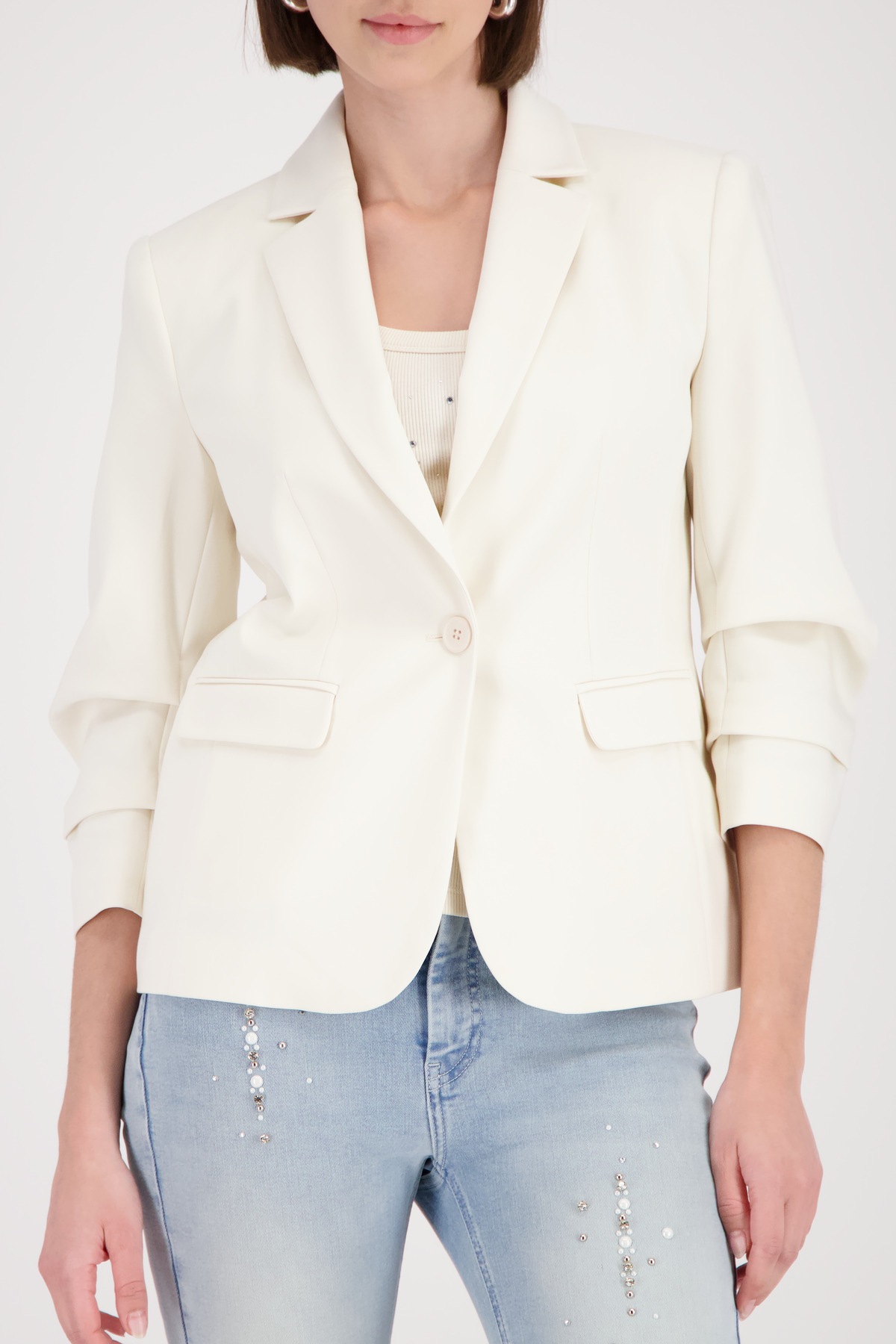 Image of Monari Blouson "Jacke Blazer Kräuselärmel" ohne Kapuze Regular fit mit Raffungen an den Ärmeln