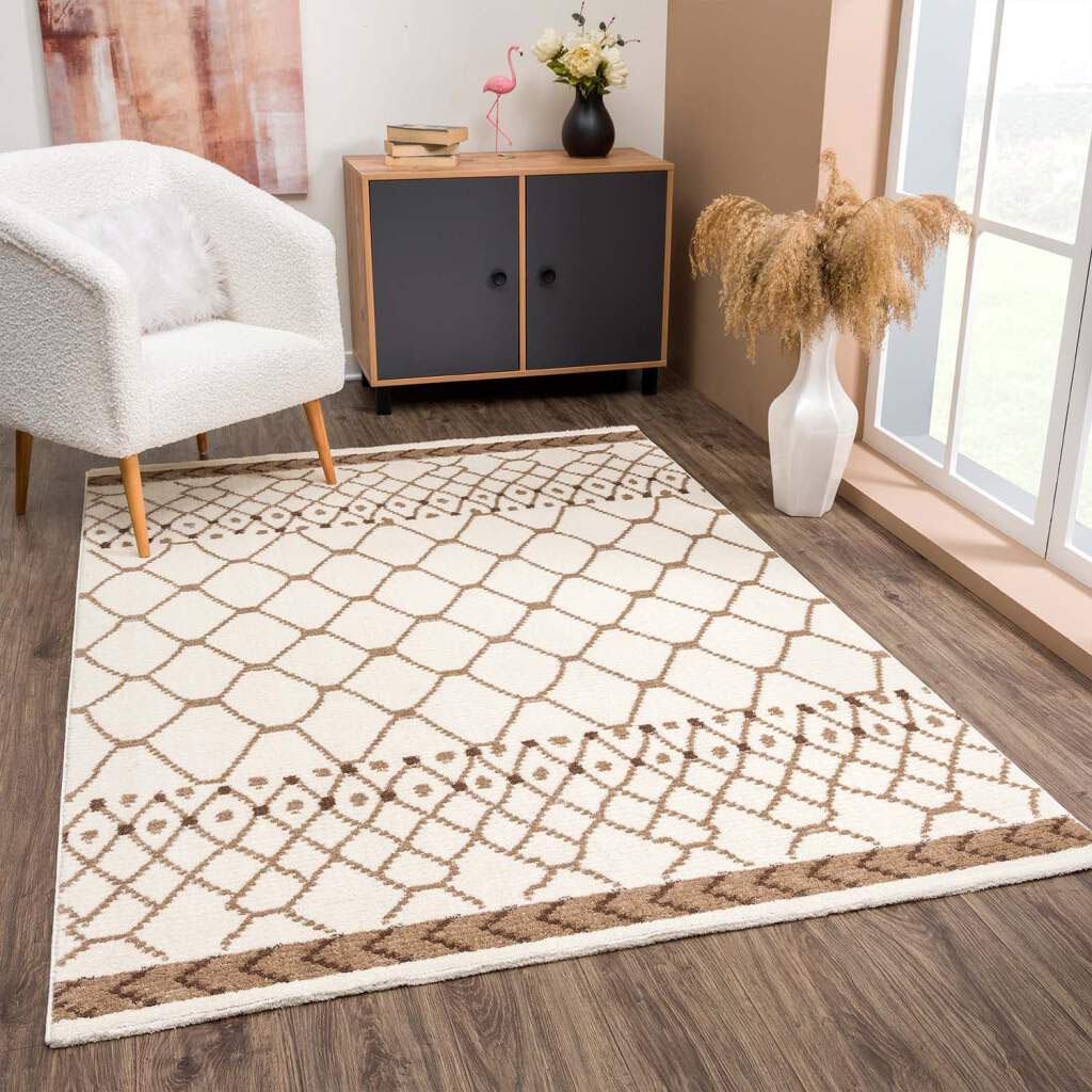 Image of Carpet City Teppich "April 2312" rechteckig 10 mm Höhe Läufer, weich durch Microfaser, Boho Ethno Look, Wohnzimmer