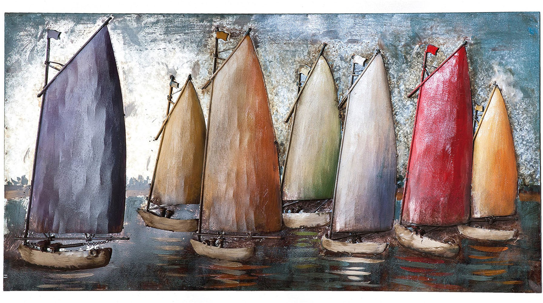 Image of Casablanca by Gilde Metallbild "Bild Sailing Regatta" Boote & Schiffe 1 Stk. tlg.