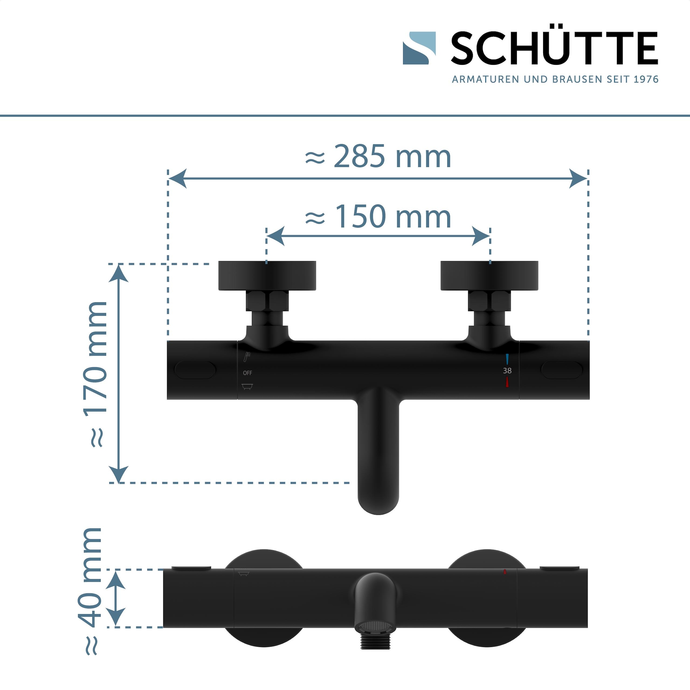 Schütte Wannenarmatur »»LOS ANGELES« Thermostat Wannenfüllarmatur« 1 Stk. tlg. Thermostat-Element „Made in Europe“