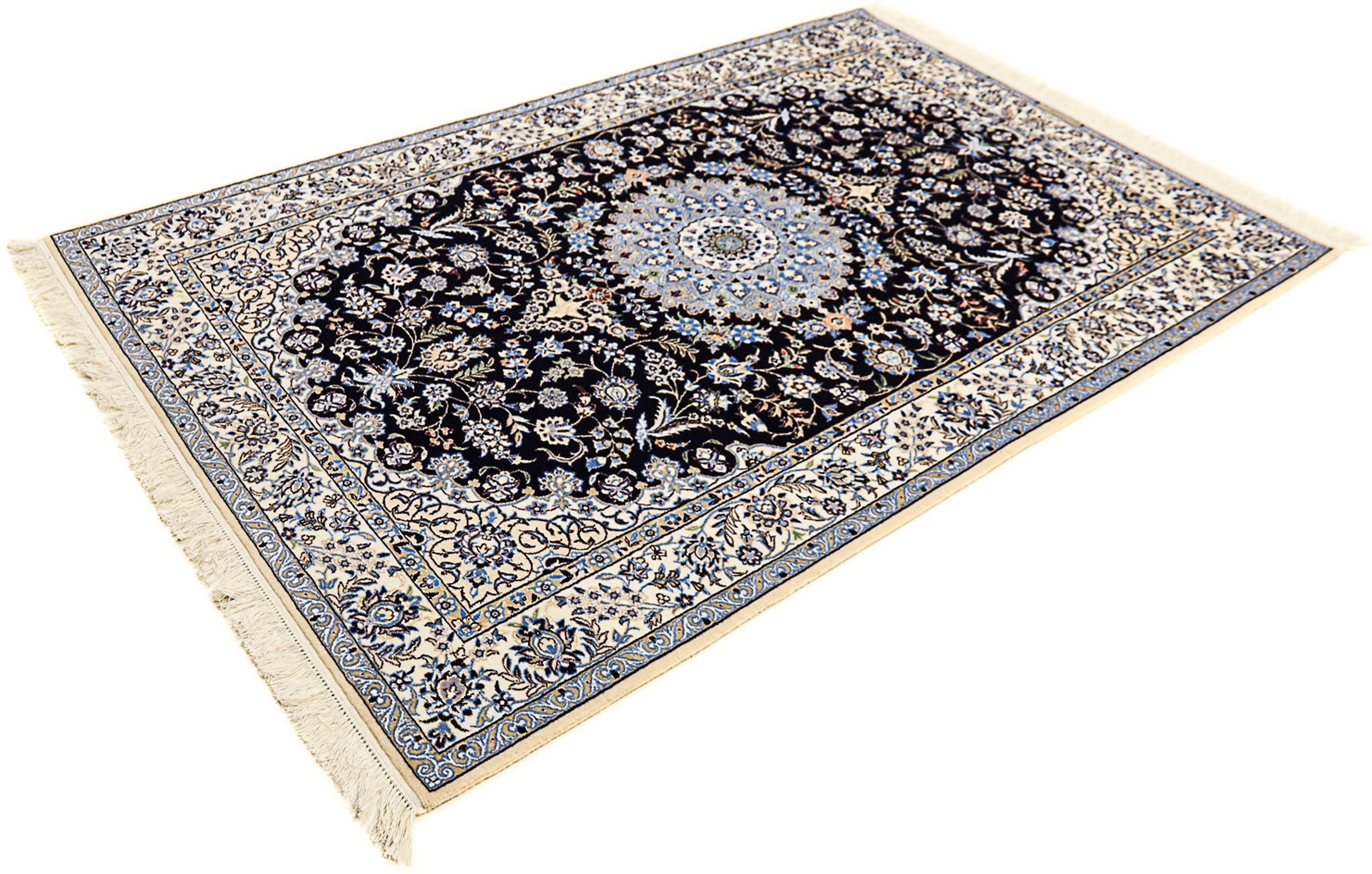 Image of morgenland Orientteppich »Perser - Nain - Premium - 200 x 130 cm - dunkelblau«, rechteckig, 6 mm Höhe, Wohnzimmer, Handgeknüpft, Einzelstück mit Zertifikat bei Ackermann Versand Schweiz