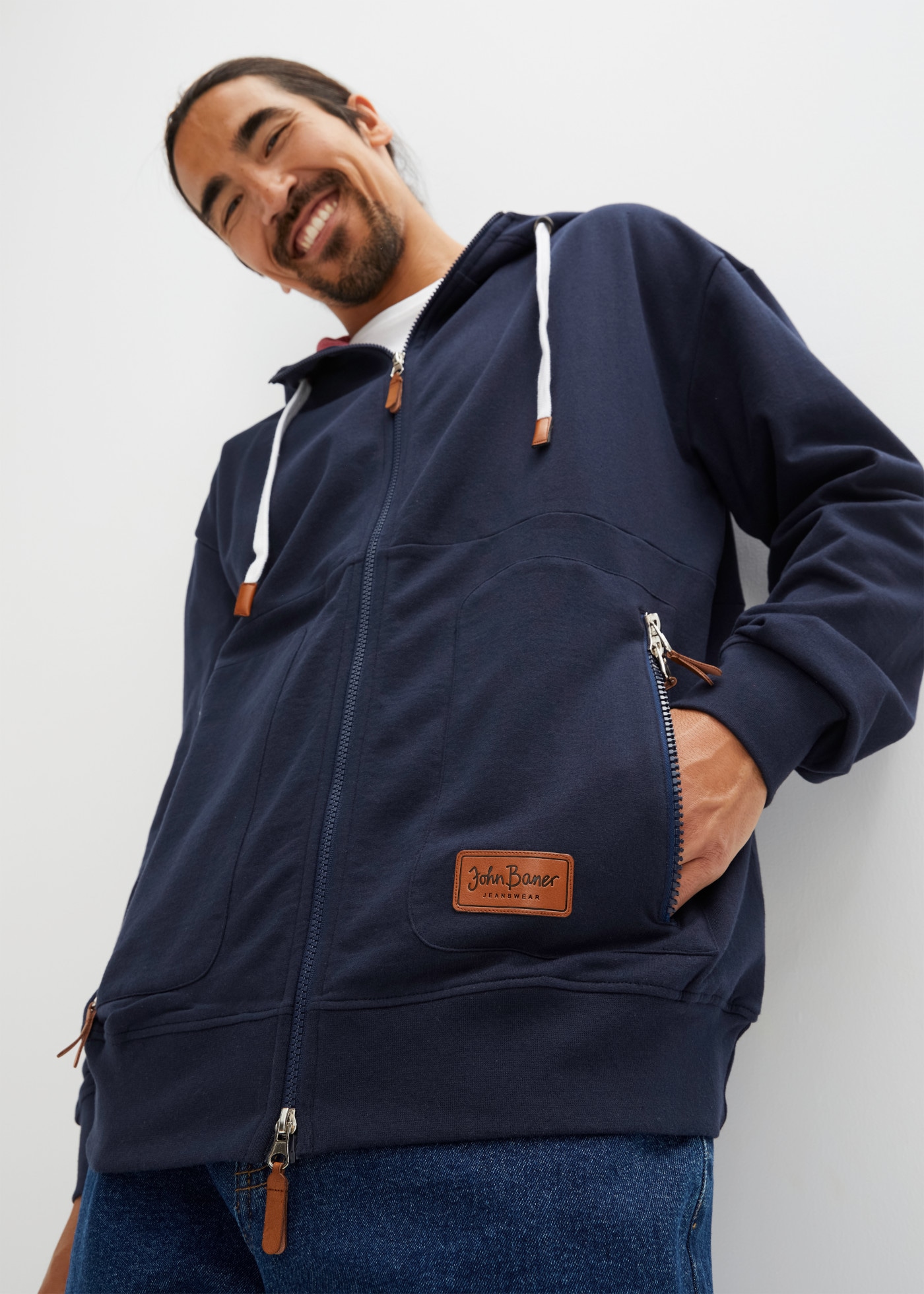 Image of bonprix Kapuzensweatjacke innen weich angeraut, Loose Fit, mit 2 Taschen