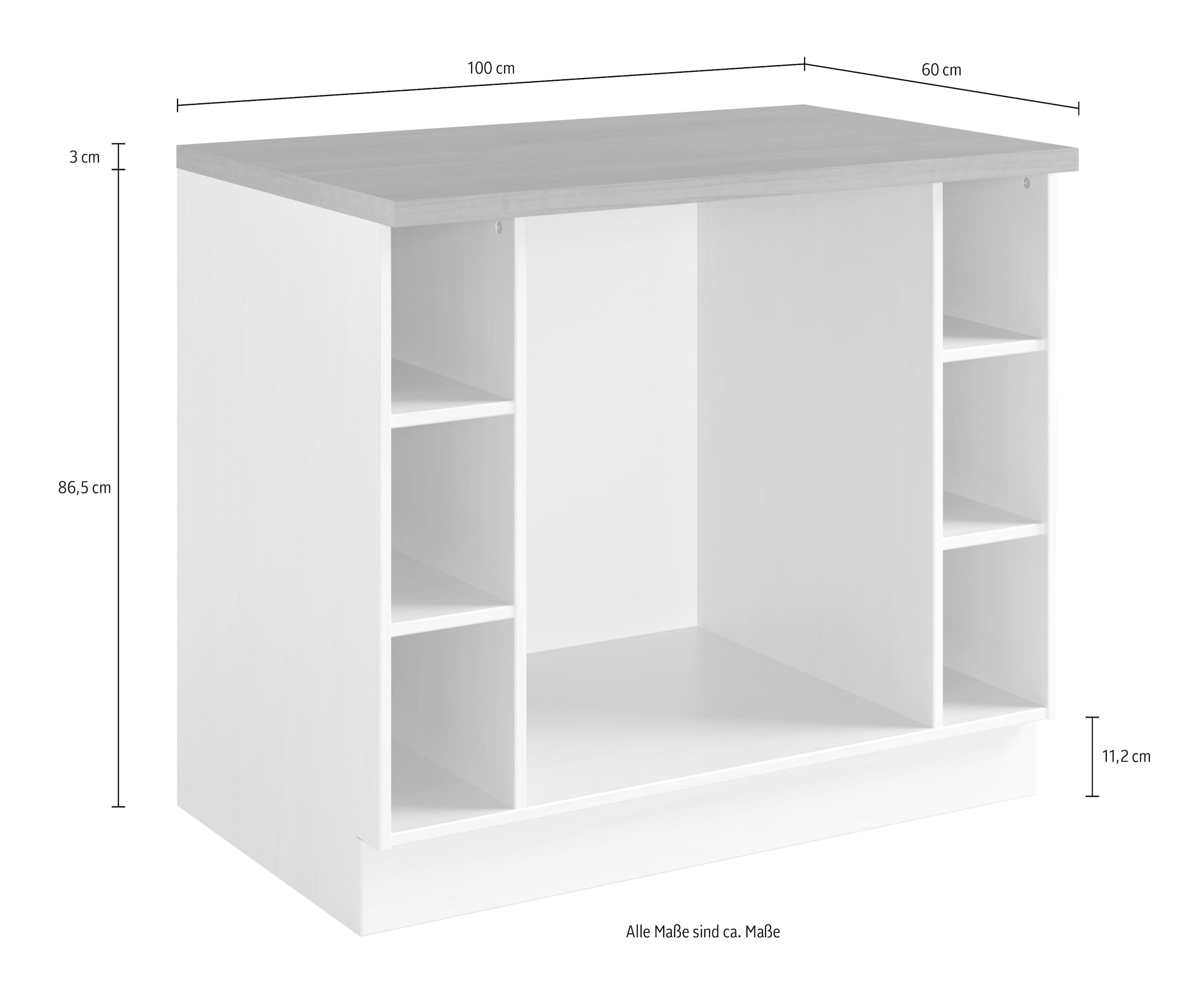 Home affaire Armoire encastrée pour cuisinière »Teramo« Breite 100 cm, seitlich je 3 offene Fächer