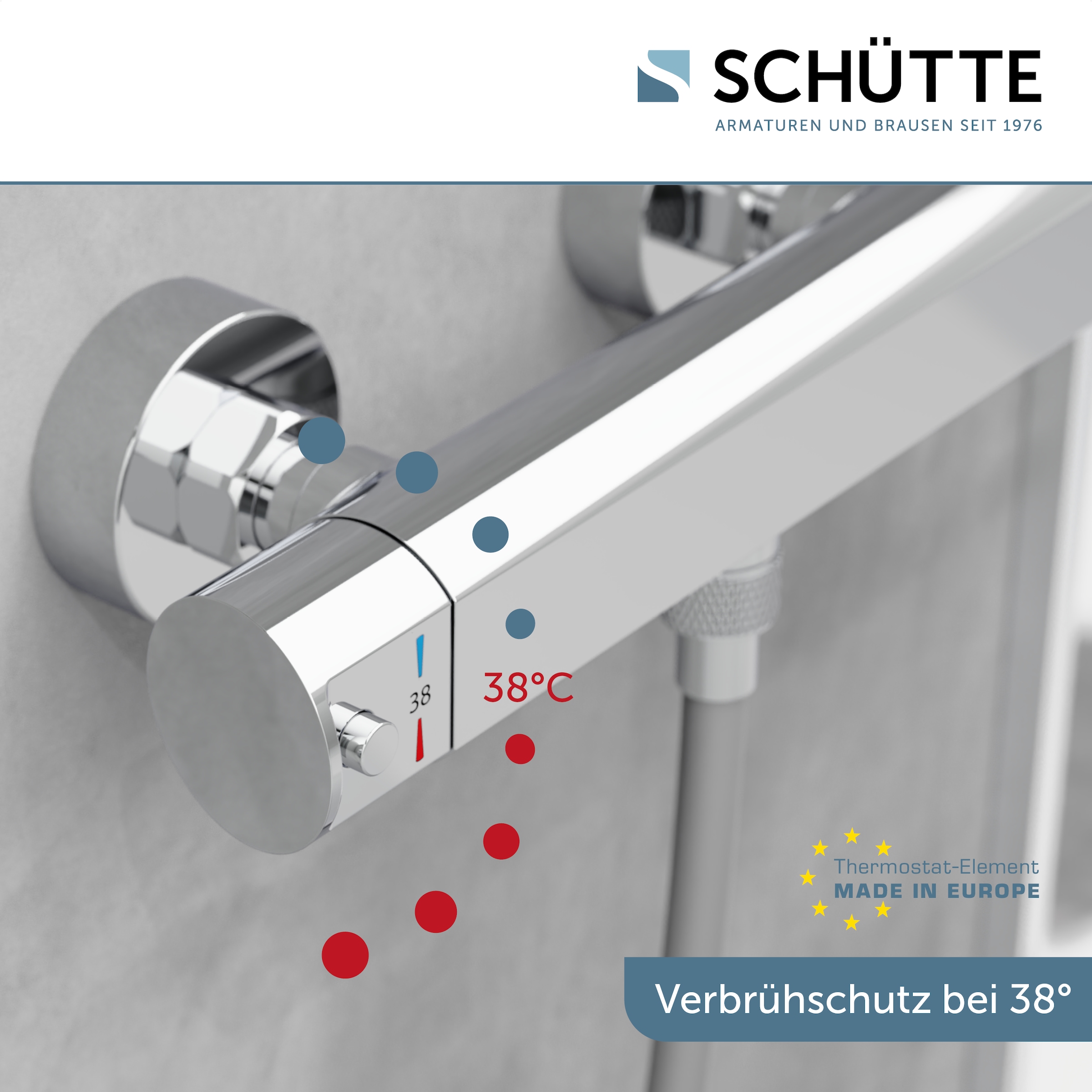 Schütte Thermostat de douche »VITA« fonction Eco-Stop économisant l'eau, verrouillage de sécurité, refroidissement innovant