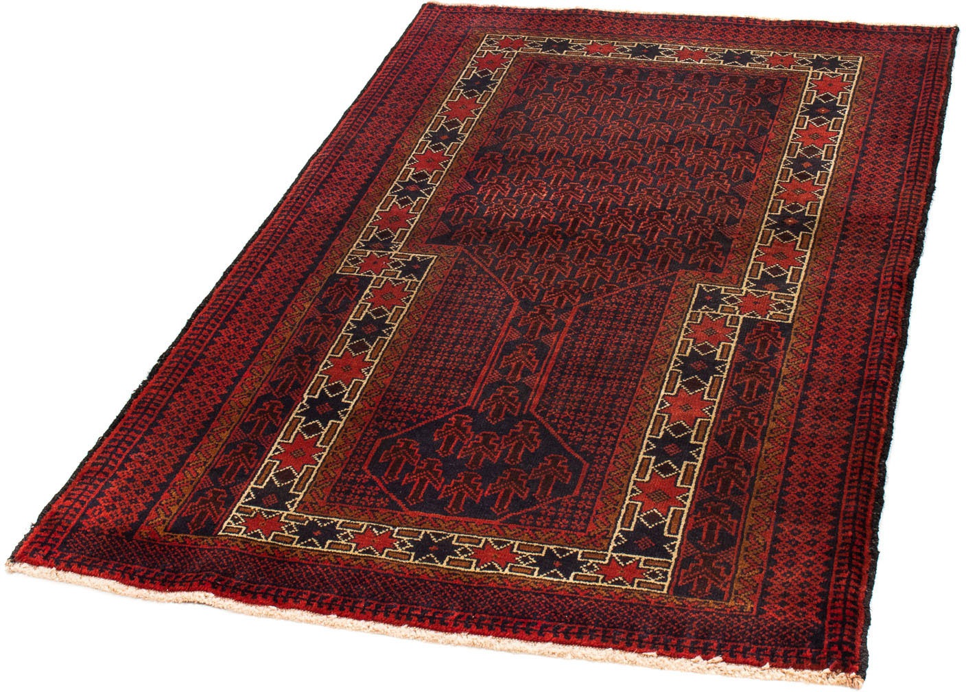 Image of morgenland Orientteppich »Belutsch - 144 x 90 cm - dunkelrot«, rechteckig, 8 mm Höhe, Wohnzimmer, Handgeknüpft, Einzelstück mit Zertifikat bei Ackermann Versand Schweiz