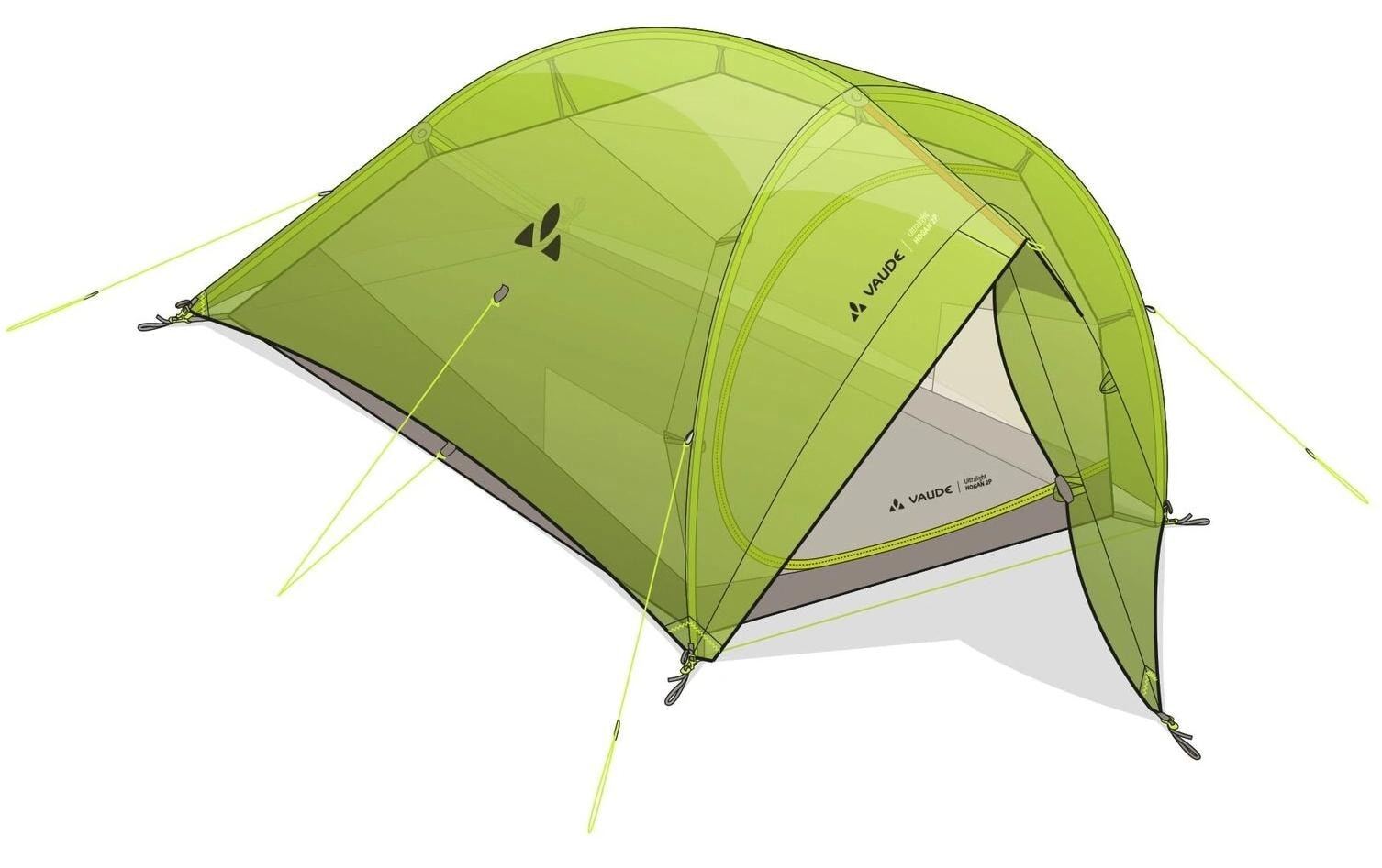VAUDE Bikerzelt »Ultralight Hogan 2P wild lime« 2 Personen