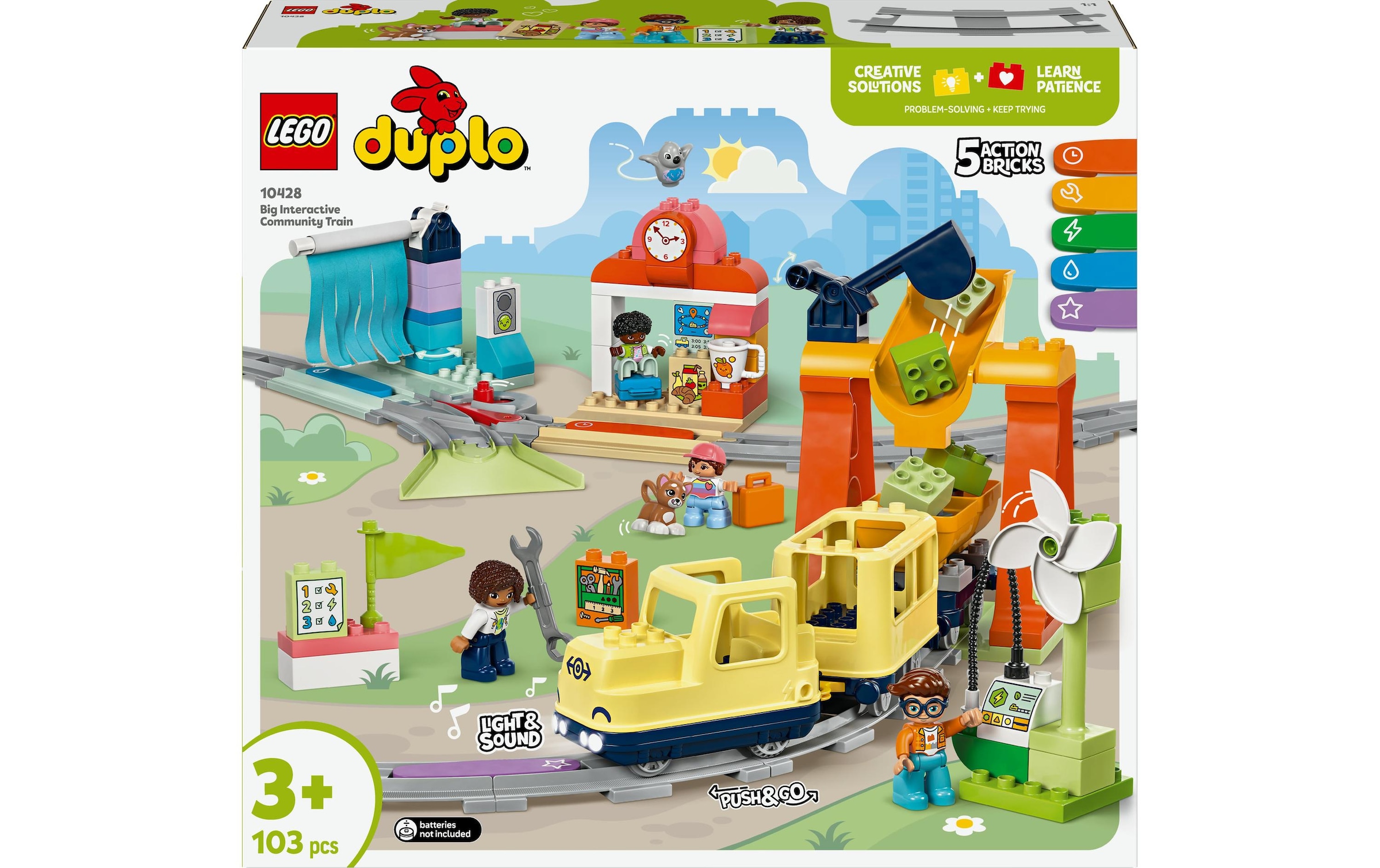 LEGO® Spielbausteine »DUPLO® Grosse interaktive Eisenbahn 10428«, (103 St.)