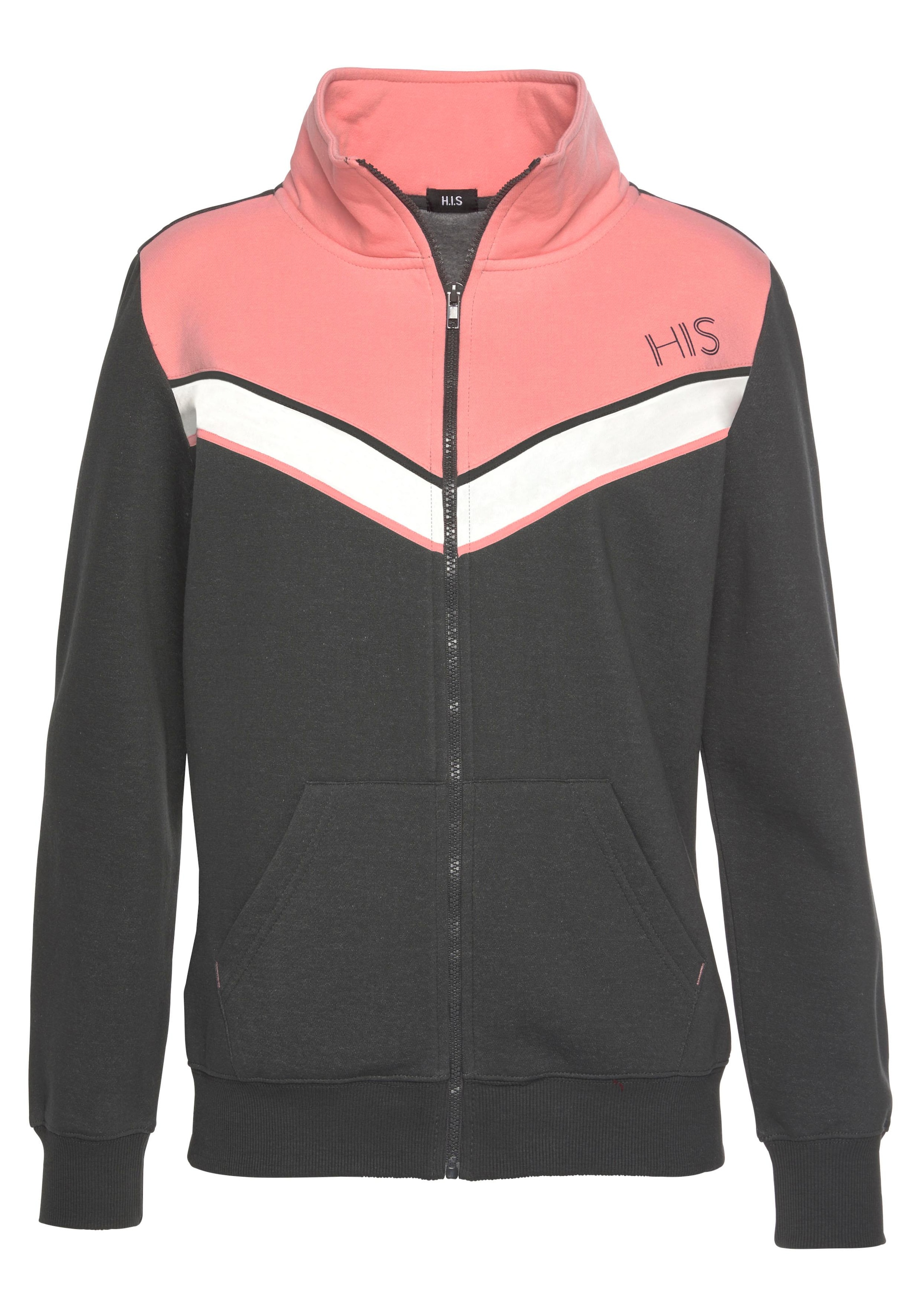H.I.S Sweatjacke, mit Kontraststreifen, Loungewear