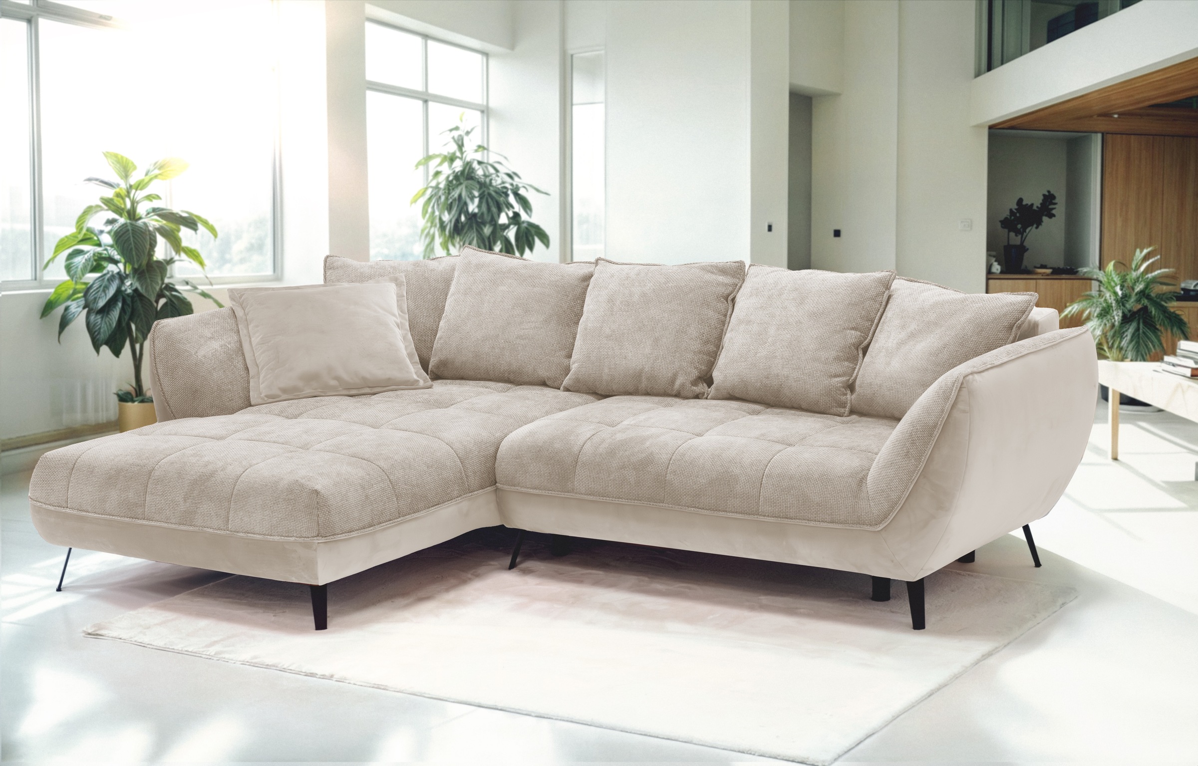 Image of exxpo - sofa fashion Ecksofa "Midway Easy-Lift-Bettfunktion, 15cm bodenfrei, bequem, Breite 282cm" inkl. Bettfunktion und praktischem Bettkasten, L-Form