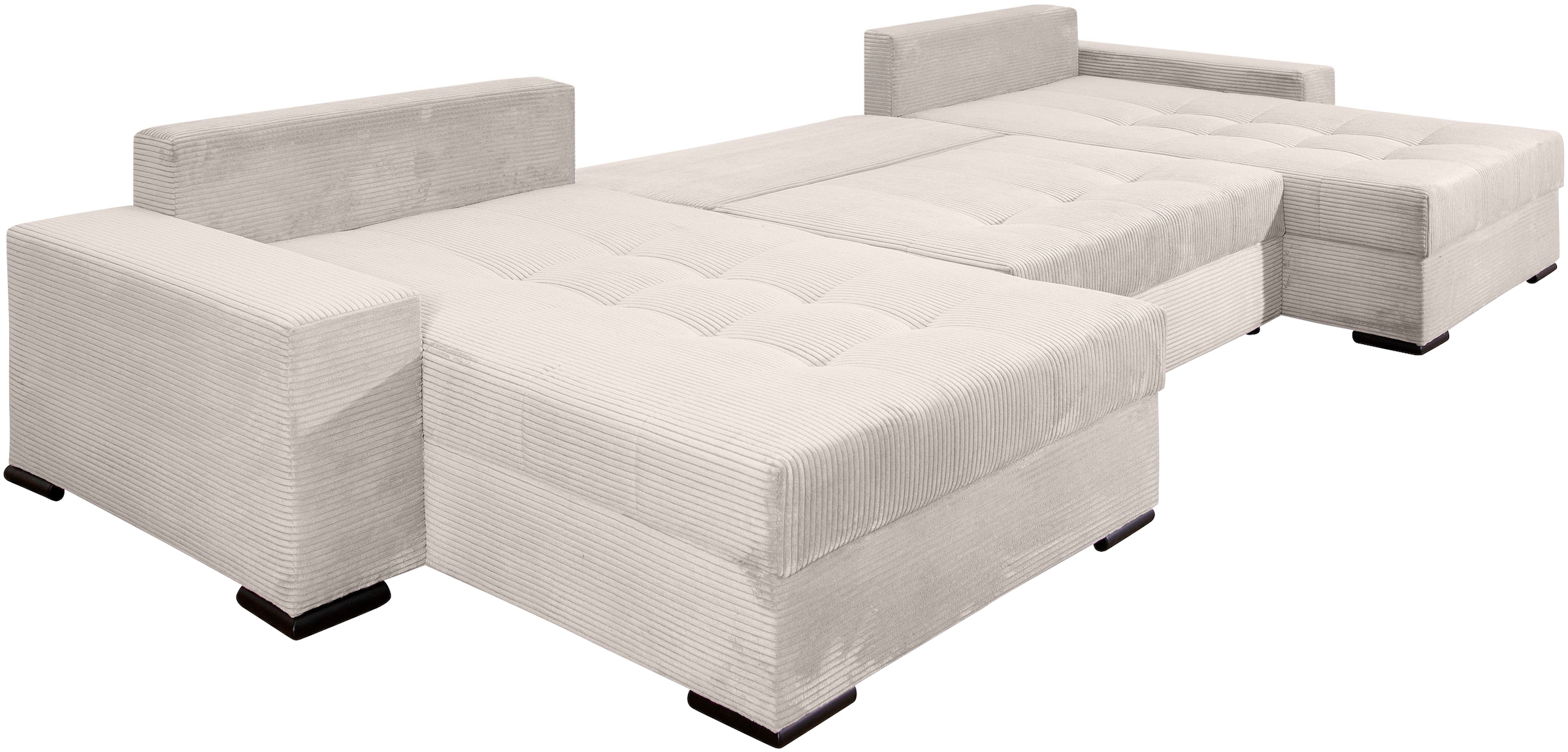 COLLECTION AB Wohnlandschaft »XXXL-Josy Relax U-Form Breite 352 cm, mit 2 gleich grossen Recamieren«, inkl. Bettfunktion, Bettkasten, mit 4 Rückenkissen in zwei Grössen