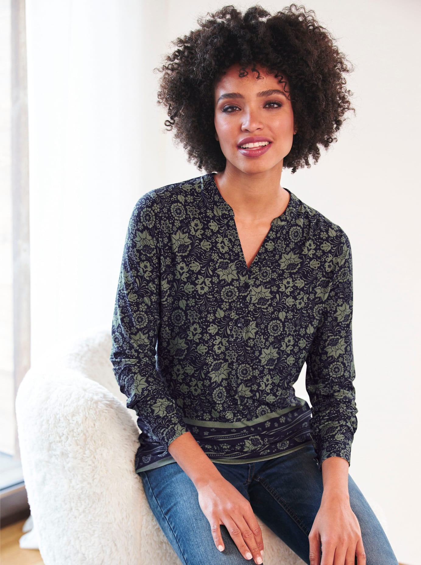 heine Langarmshirt "Druck-Shirt" 1 Stk.