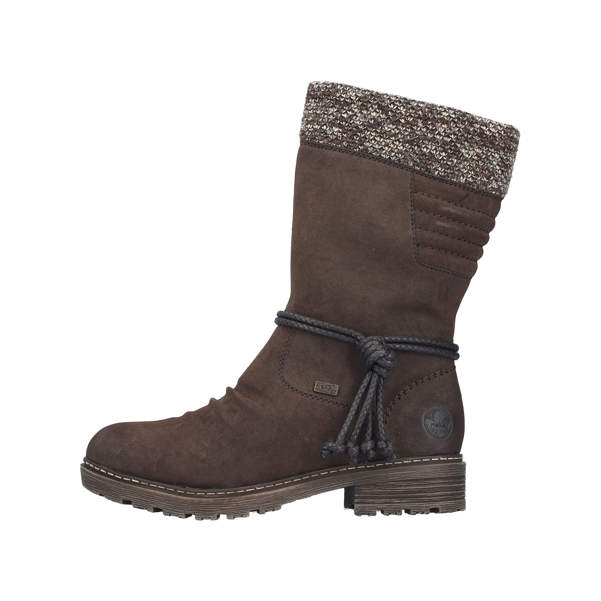 Rieker Winterstiefel  Winterboots, Blockabsatz, TEX-Membran, mit gestricktem Schaftrand