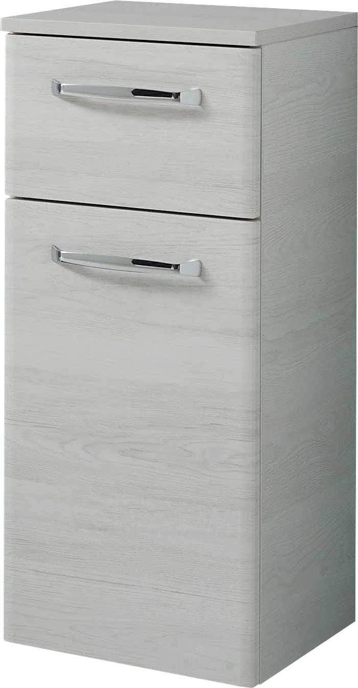 Image of Saphir Unterschrank "Quickset Badschrank 30 cm breit, 1 Tür, 1 Schublade, 1 Einlegeboden" Badezimmer-Unterschrank inkl. Türdämpfer, 1 Tür, Griffe in Chrom Glanz