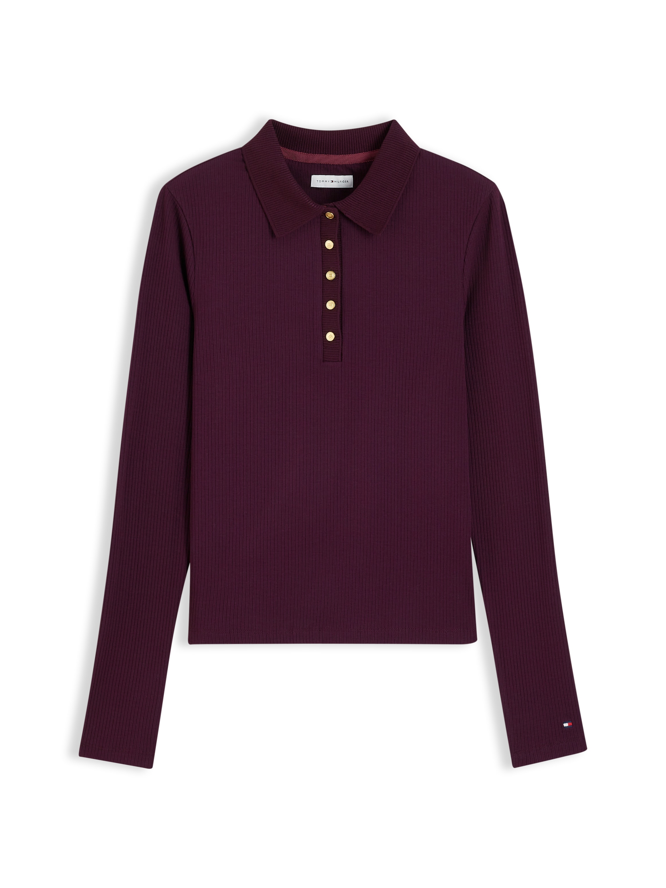 Tommy Hilfiger Poloshirt »5X2 RIB SLIM LS POLO« Viskosemischung, slim fit, figurbetont, in gerippter Struktur