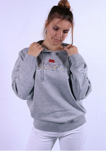 Hoodie, Bugs Bunny Character Lizenz Design auf Vorder- & Rückseite.