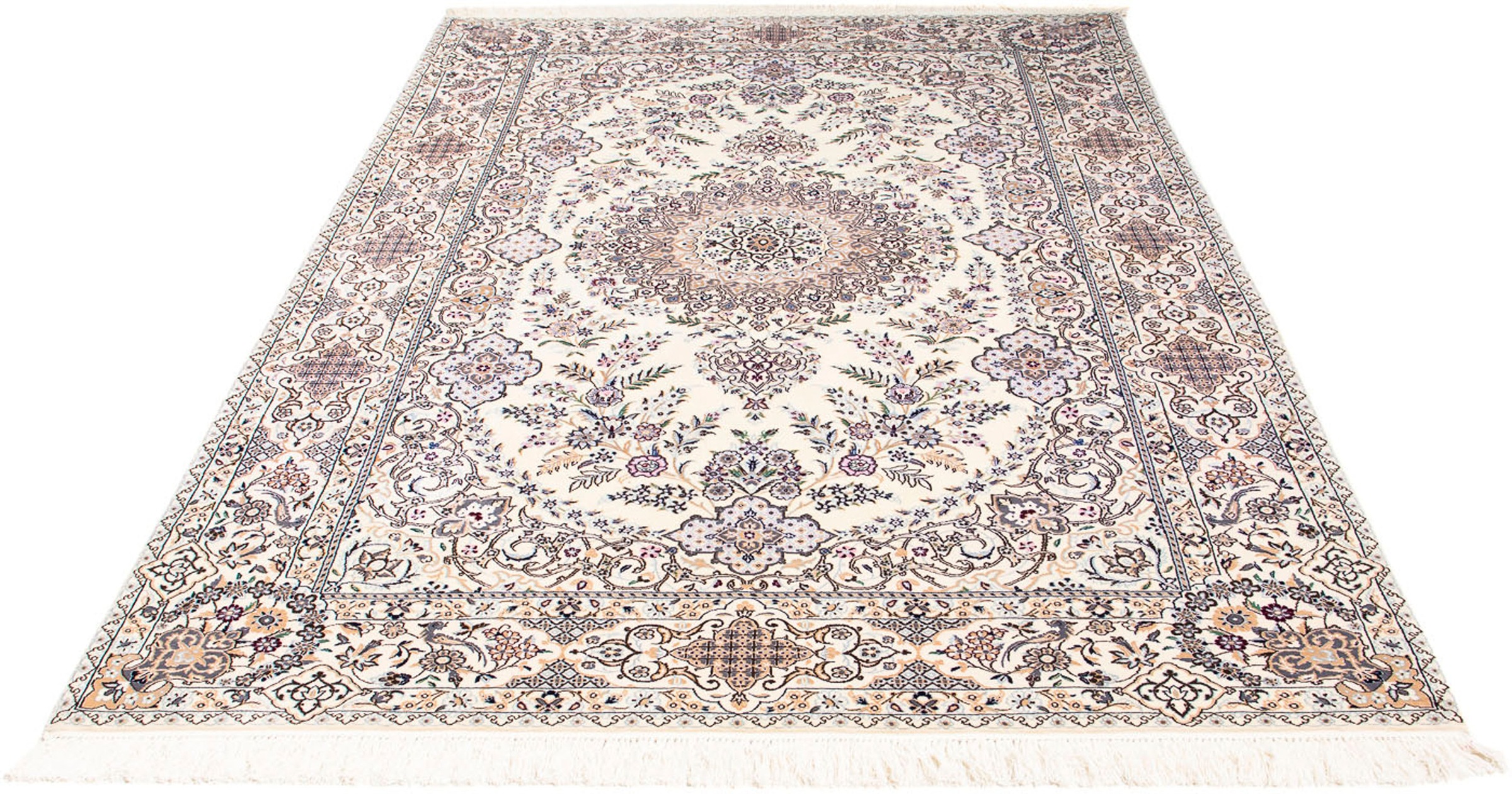 Image of morgenland Orientteppich »Perser - Nain - Premium - 226 x 153 cm - beige«, rechteckig, 6 mm Höhe, Wohnzimmer, Handgeknüpft, Einzelstück mit Zertifikat bei Ackermann Versand Schweiz