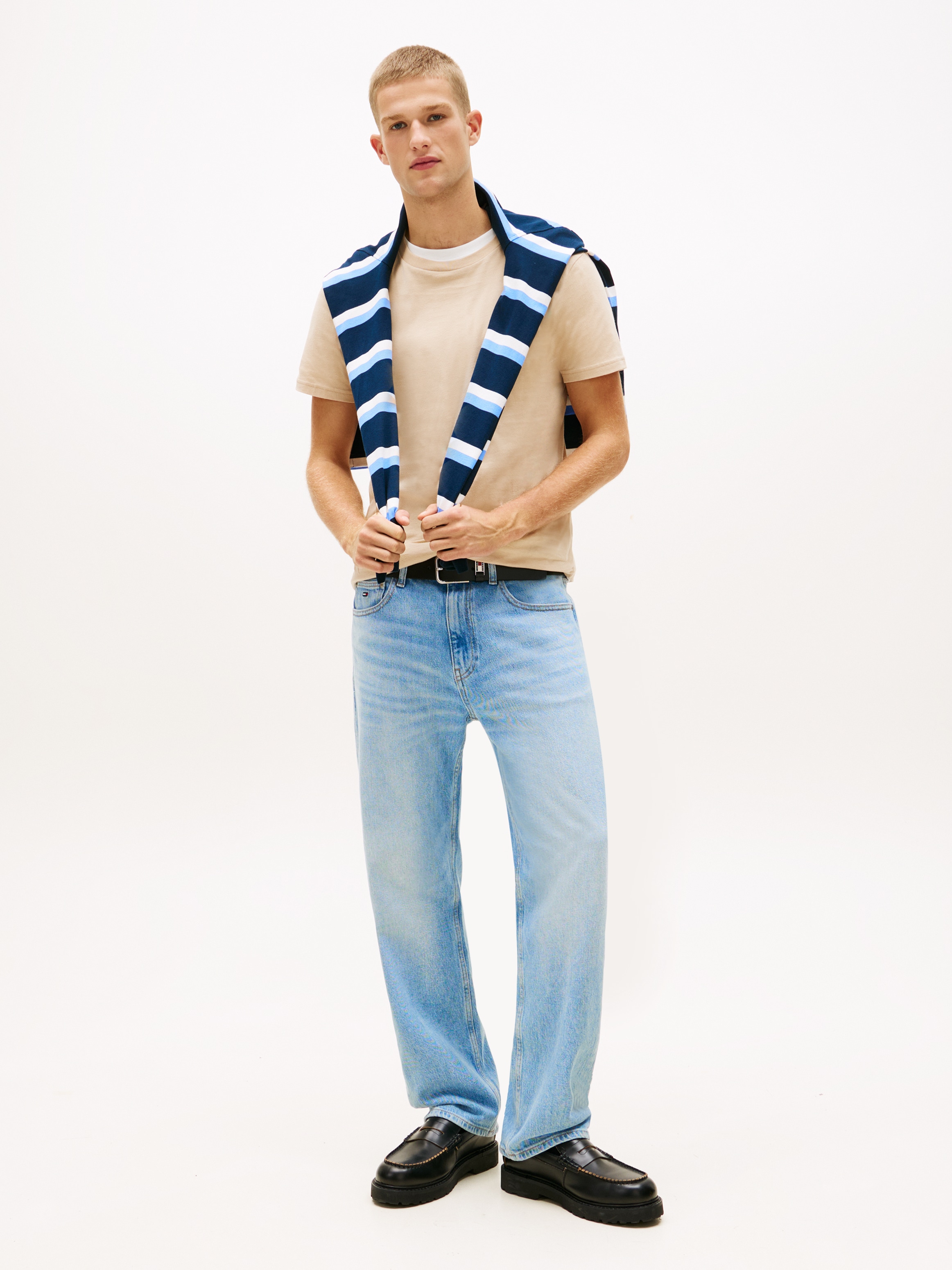 Tommy Jeans Shirt à col rond »TJM XSLIM 2PACK JERSEY TEE EXT« Paquet, pack de 2,  broderie logo, lot de 2