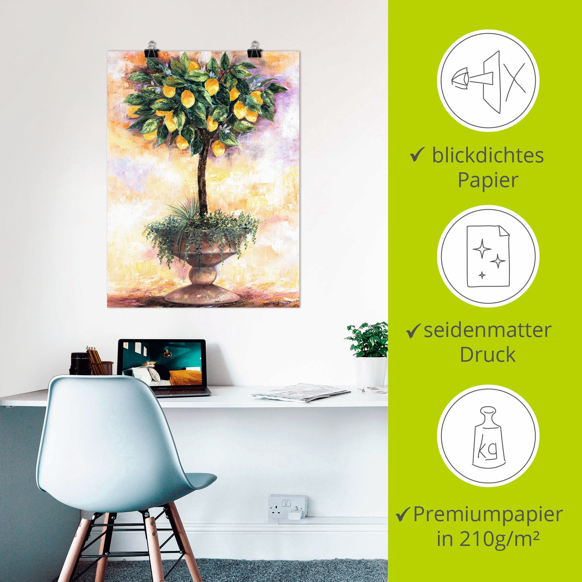 Artland Wandbild »Zitronenbaum«, Bäume, (1 St.), als Leinwandbild, Poster in verschied. Grössen