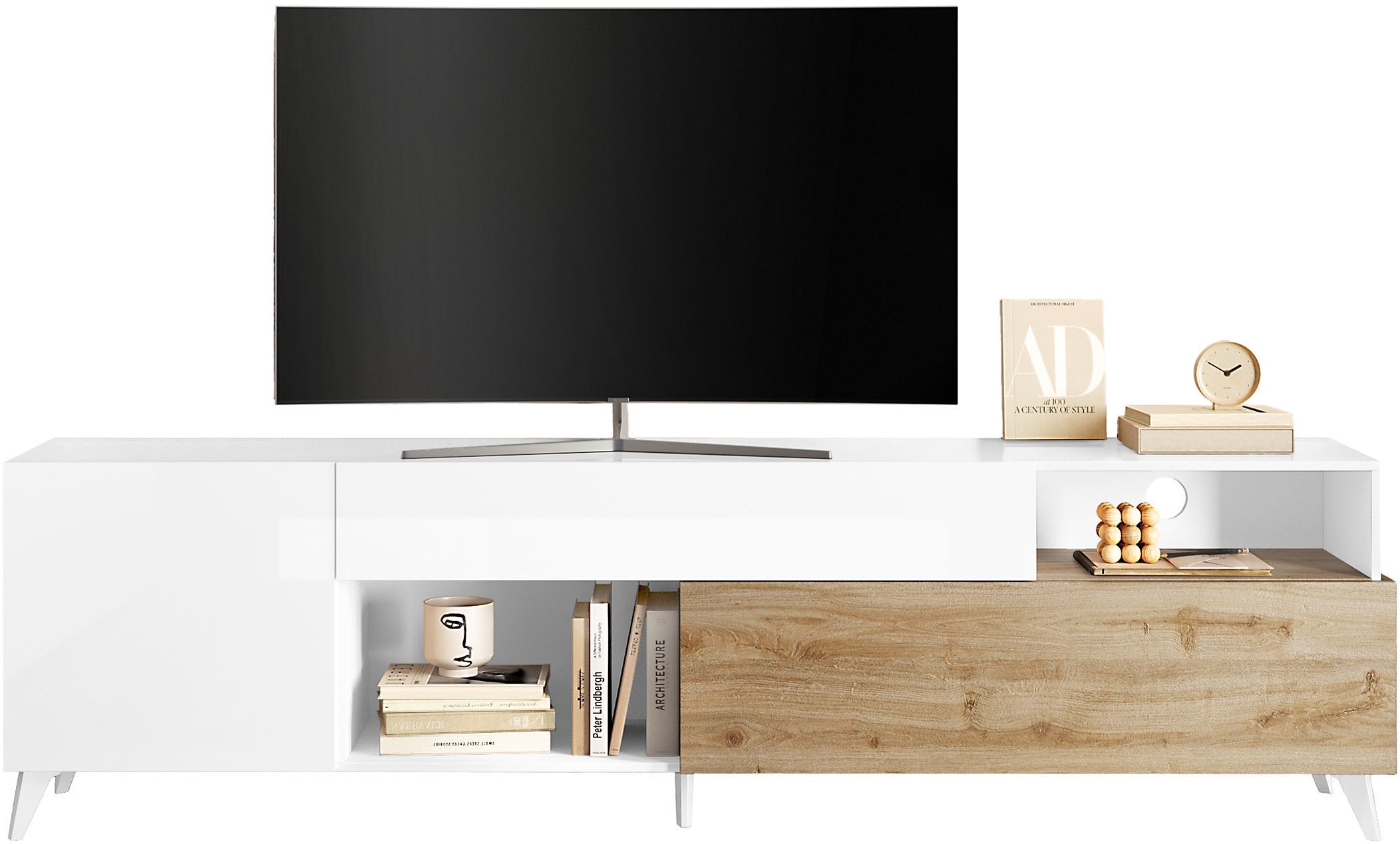 Image of Home affaire Lowboard "Monaco in Breite 241 cm, TV-Schrank mit Tür, Klappe und Schubkasten" Mediaboard – sanft schliessend, edel, mit Kabelkanal, spürbar geräumig