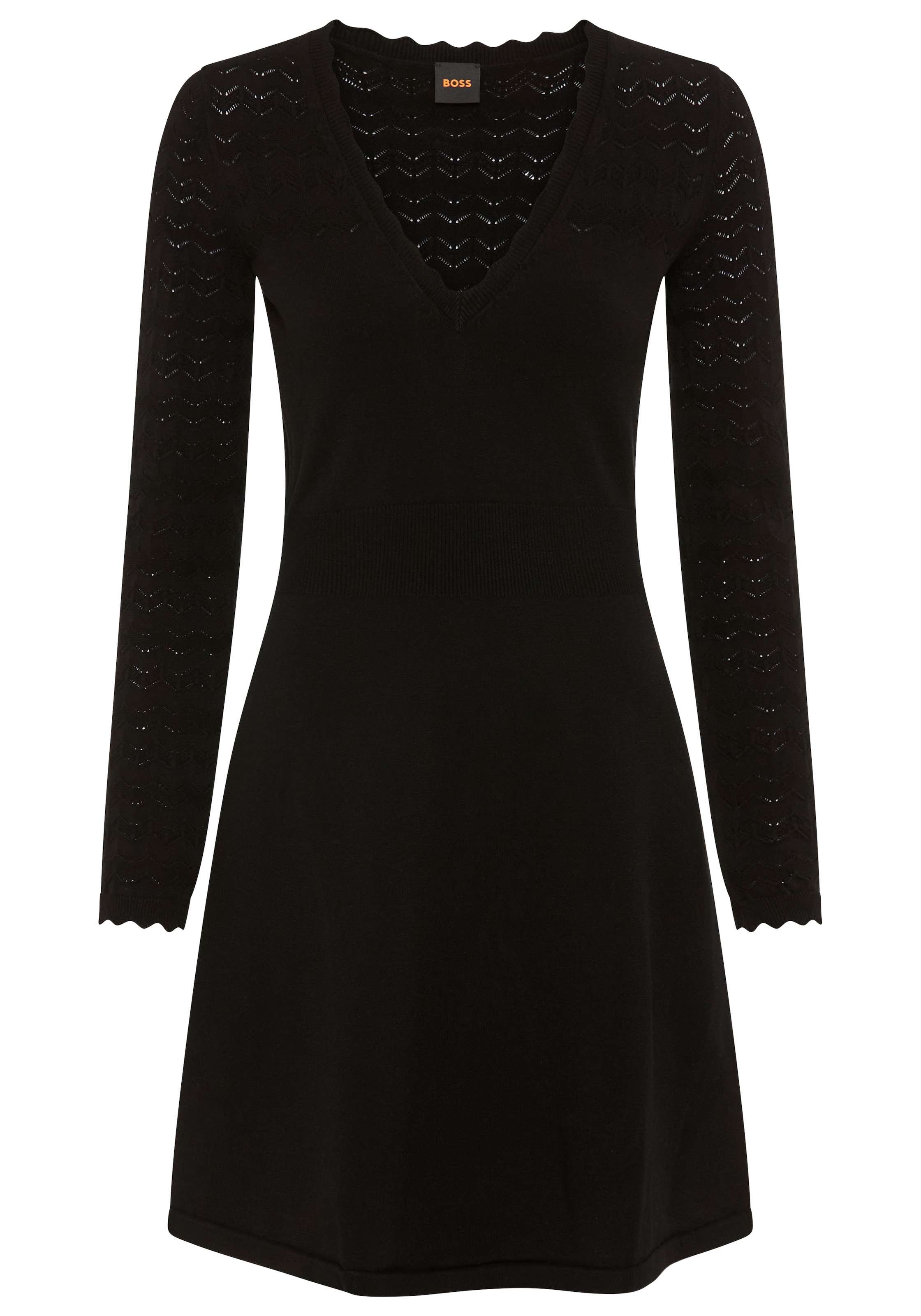 BOSS ORANGE A-Linien-Kleid »Figoli Premium Damenmode« mit V-Ausschnitt