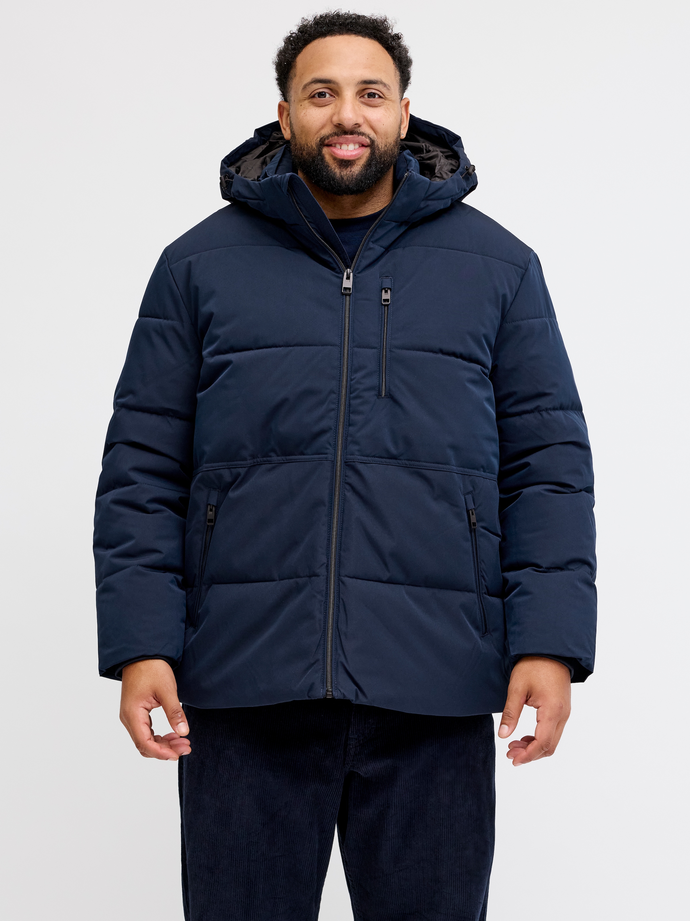 Image of Jack & Jones PlusSize Steppjacke "JJEOWEN PUFFER SN PLS" mit Kapuze