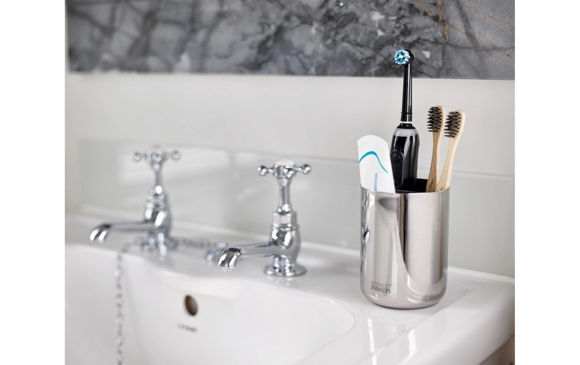 Joseph Joseph Porte-brosse à dents »EasyStore Luxe« Zahnbürstenablage aus Edelstahl