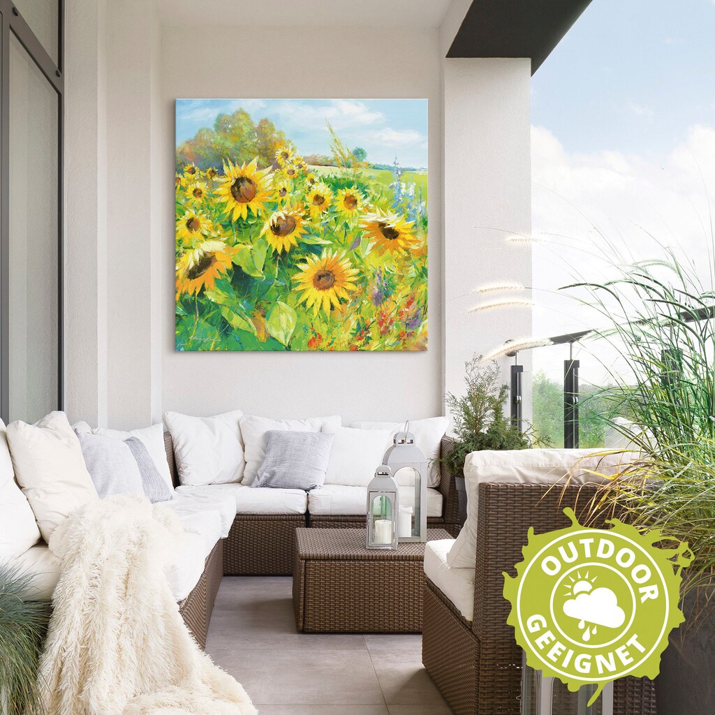 Artland Wandbild »Sommerwiese mit Sonnenblumen«, Blumenwiese, (1 St.)