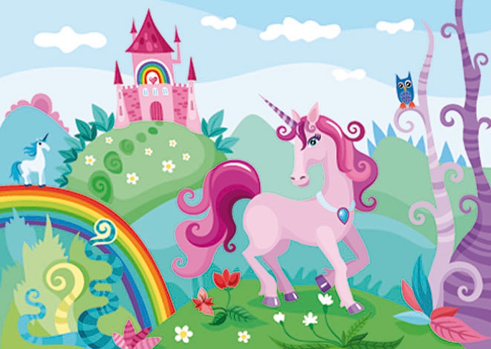 Image of Papermoon Fototapete »Kids purple Unicorn«, matt, Vlies, 5 Bahnen, 250 x 180 cm bei Ackermann Versand Schweiz