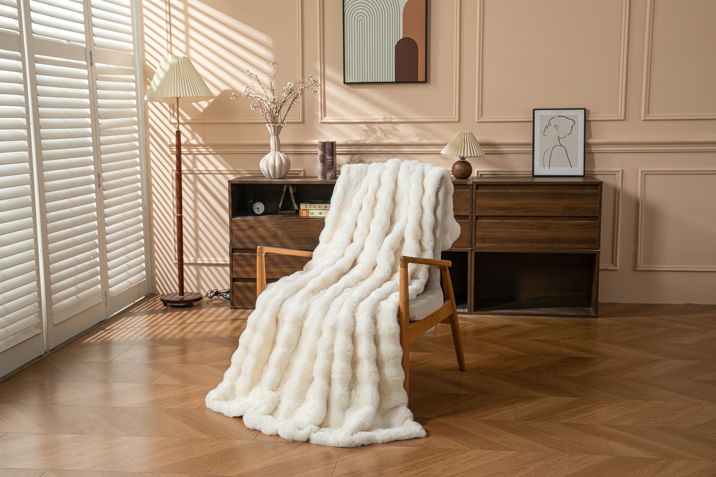 GOODproduct Wohndecke »Briee Premium« Decke mit Fell-Optik, bubble, unifarben, hochwertige Qualität 550g/m²