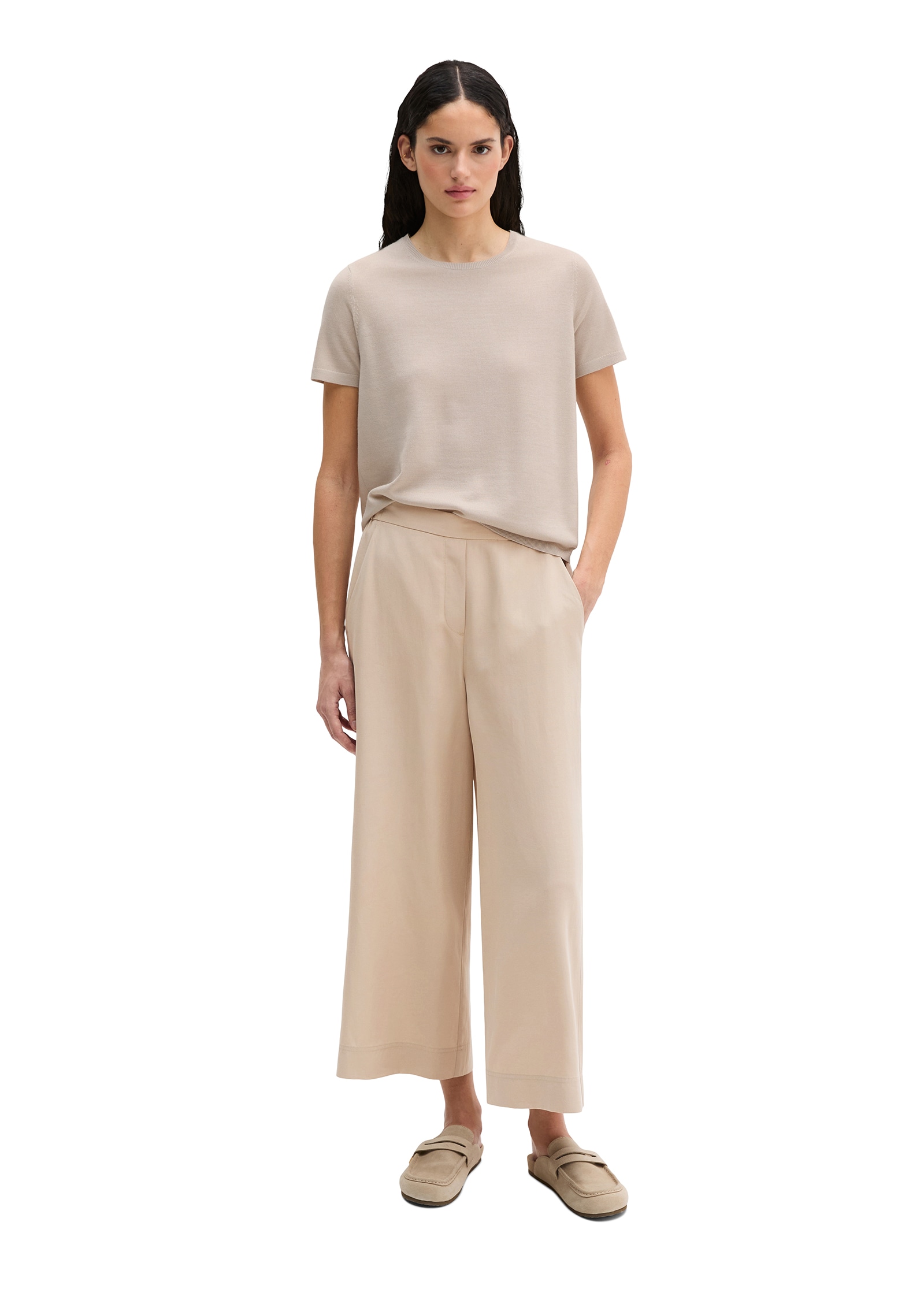 Marc O'Polo Pantalon à taille extensible »MARGO Wide«  Model Margo wide aus Lyocell-Leinen-Mix, elastischer Bund