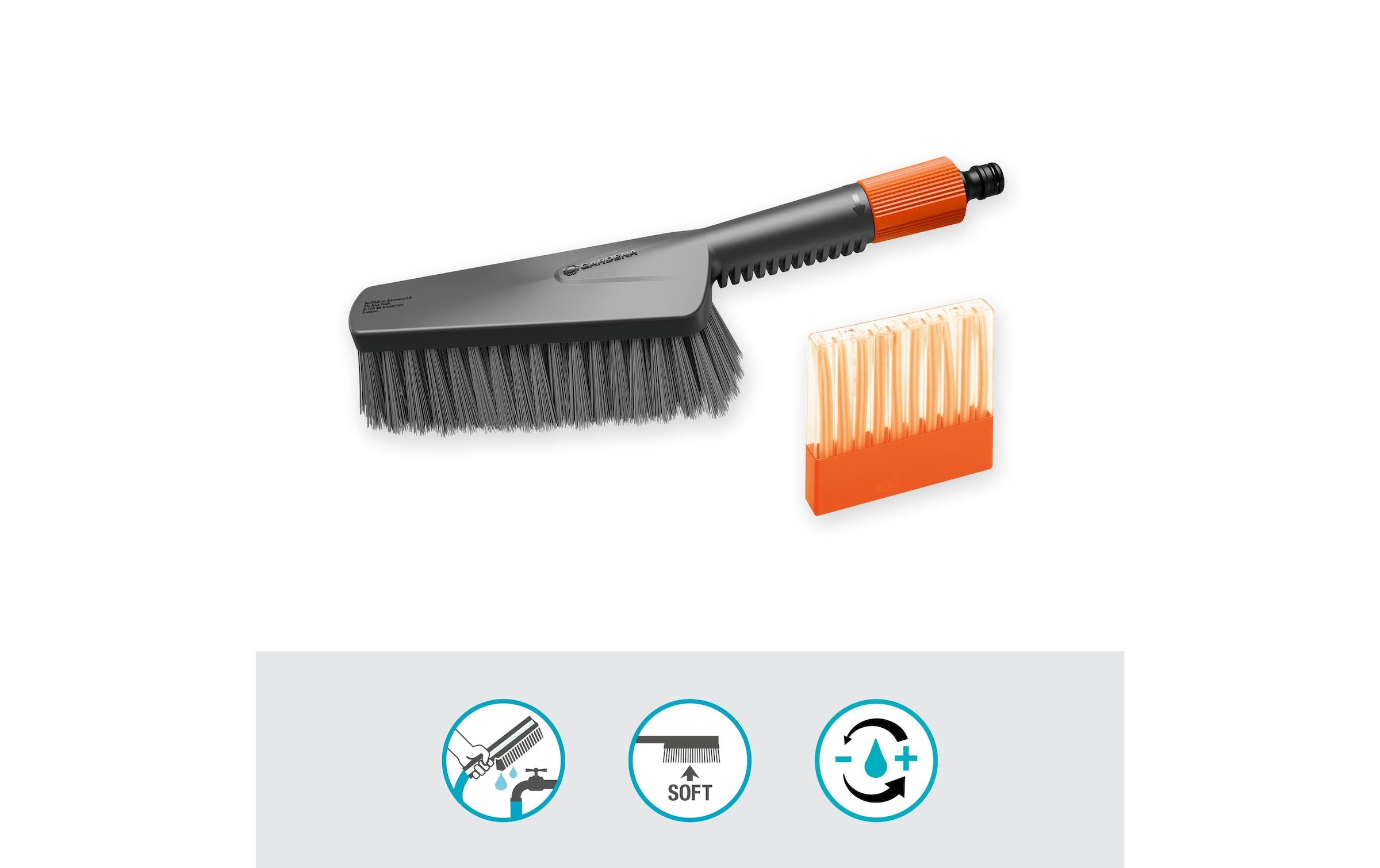 GARDENA Gartenpflege-Set »Wasch-Set mit Handbürste M soft«