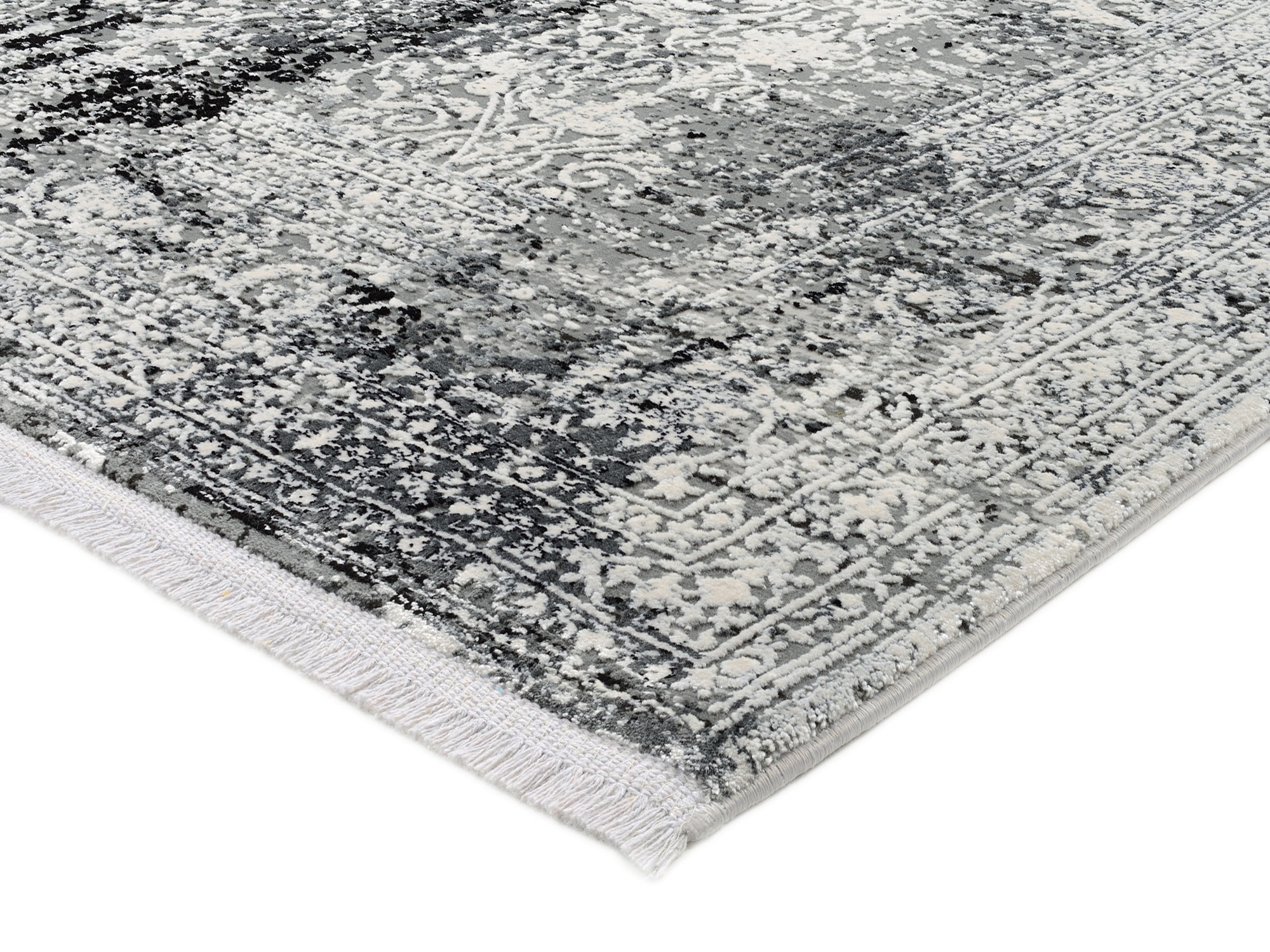 OCI DIE TEPPICHMARKE Teppich »BESTSELLER CAVA« rechteckig 8 mm Höhe Glanz Viskose, mit Fransen, Hoch Tief Struktur, Vintage, Wohnzimmer