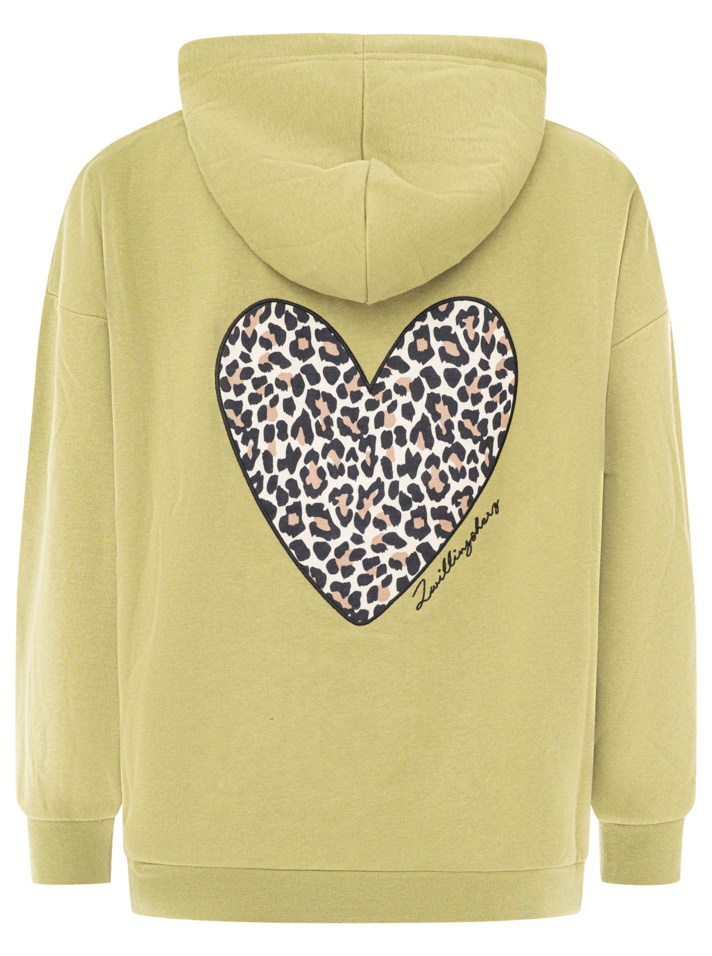Zwillingsherz Hoodie »"Leo Herz"«, Oversized , Kapuzenfutter und aufgesticktes Herz in Leomuster

