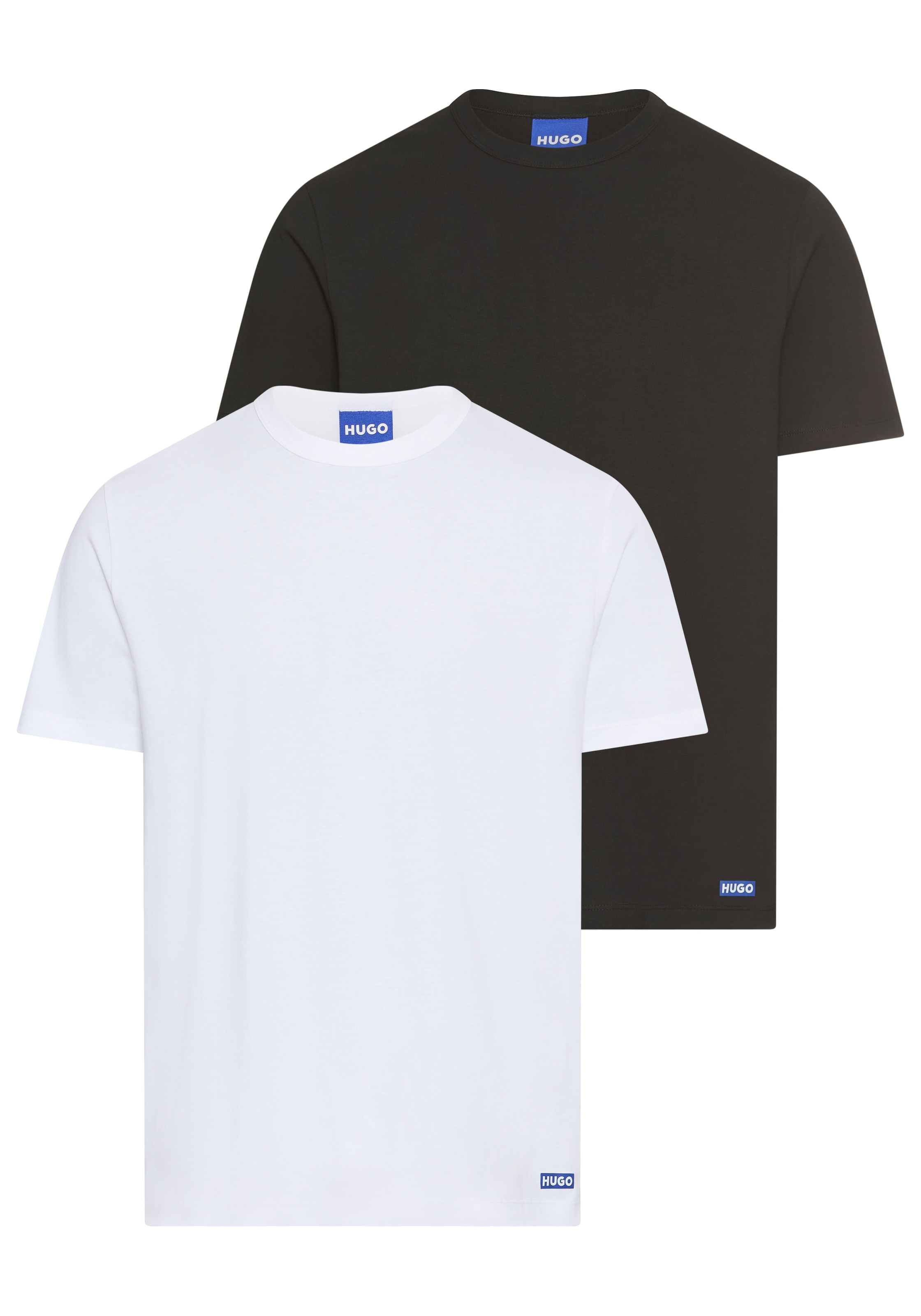 HUGO T-shirt »BLUE Naolo« Paquet, 2 cuis mit Markenlabel am Saum